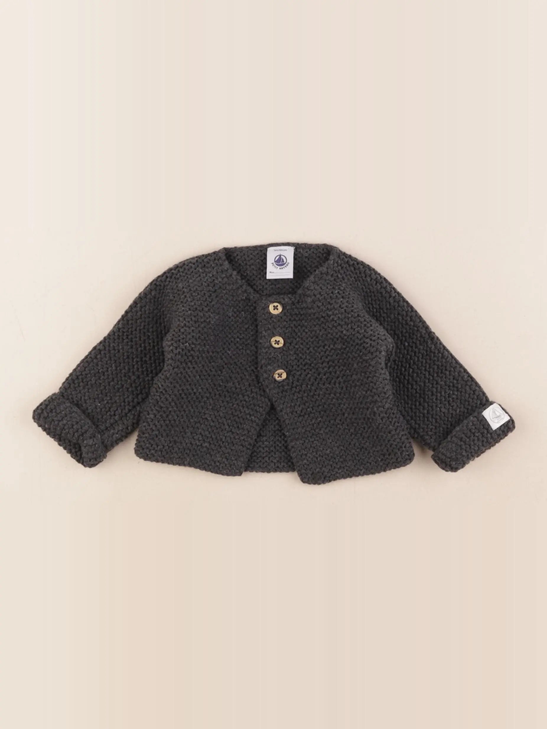 Petit Bateau - gilet gris - 3 mois