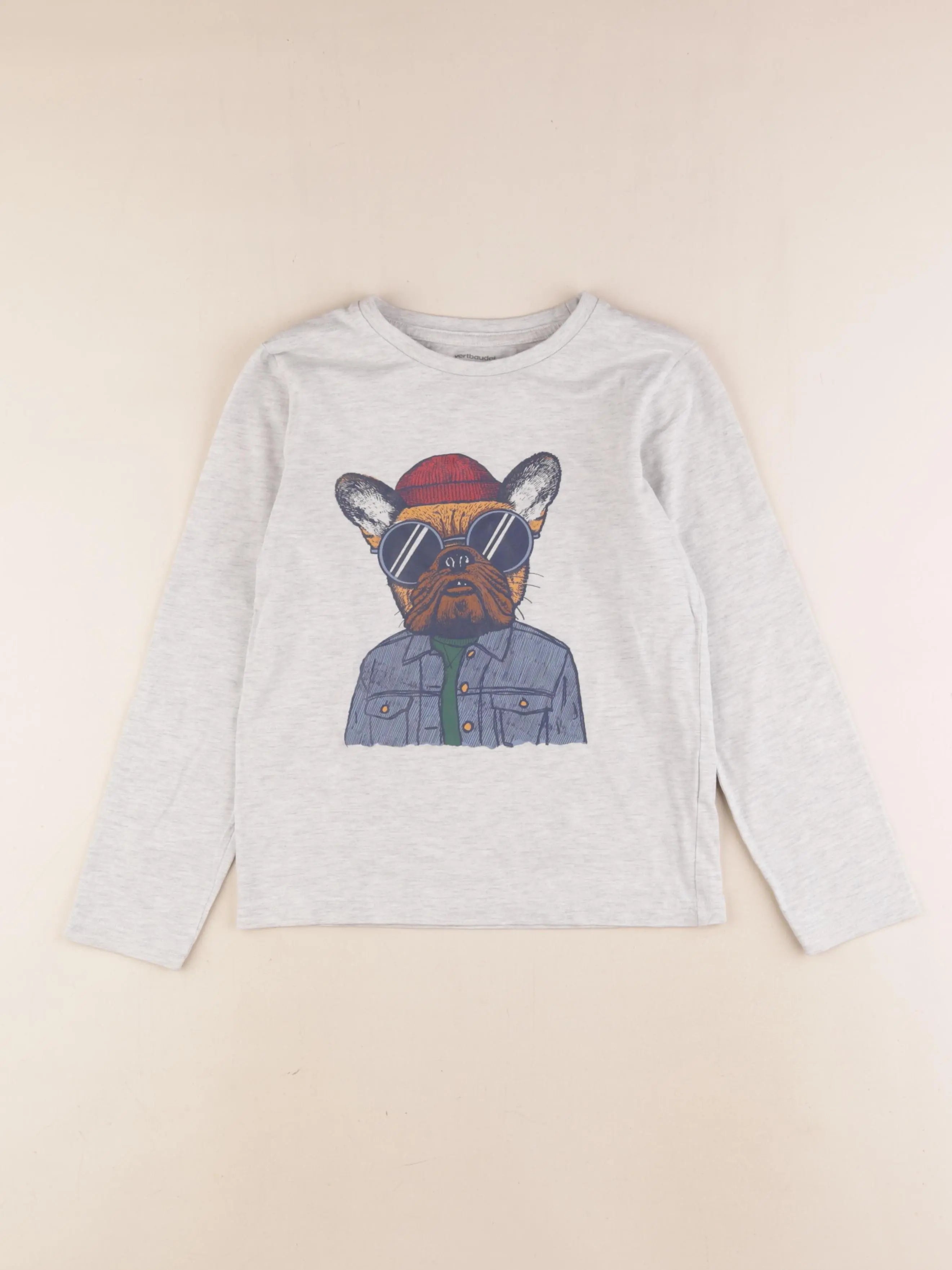 Vertbaudet - tee-shirt gris - 8 ans
