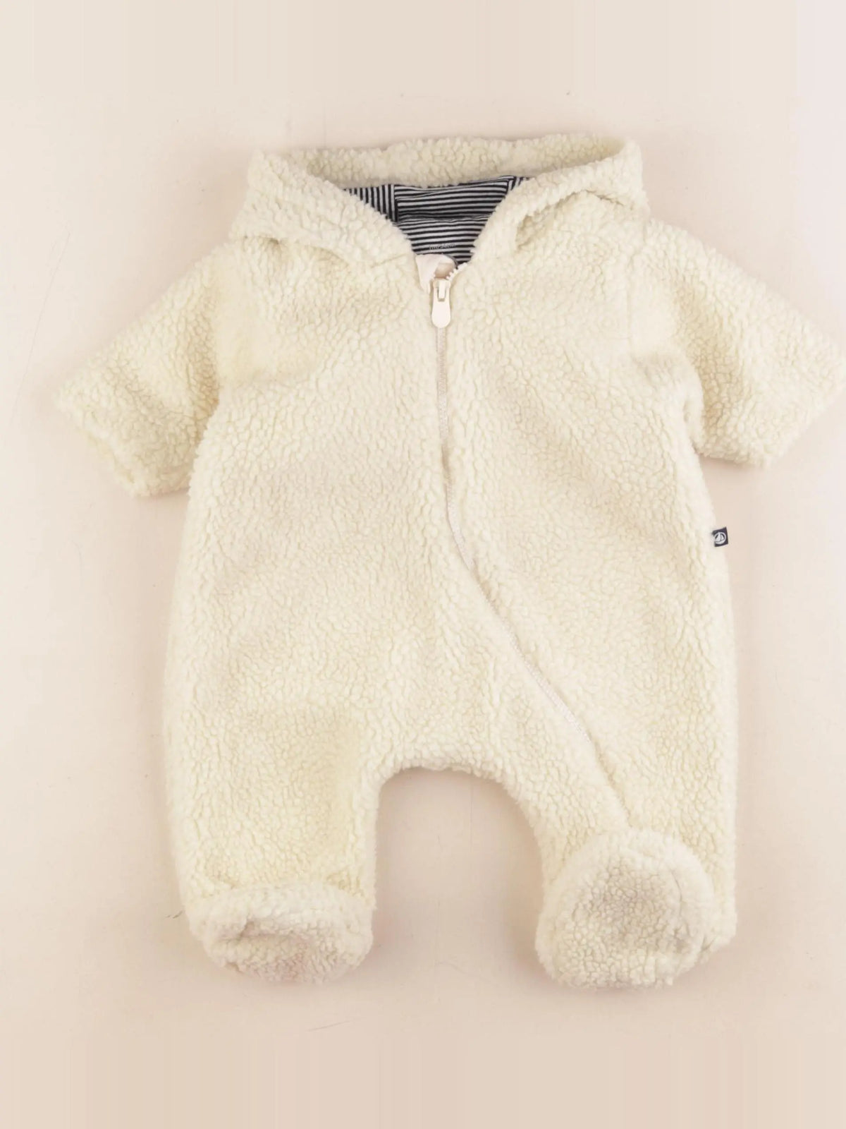 Petit Bateau - combi-pilote blanc - 1 mois