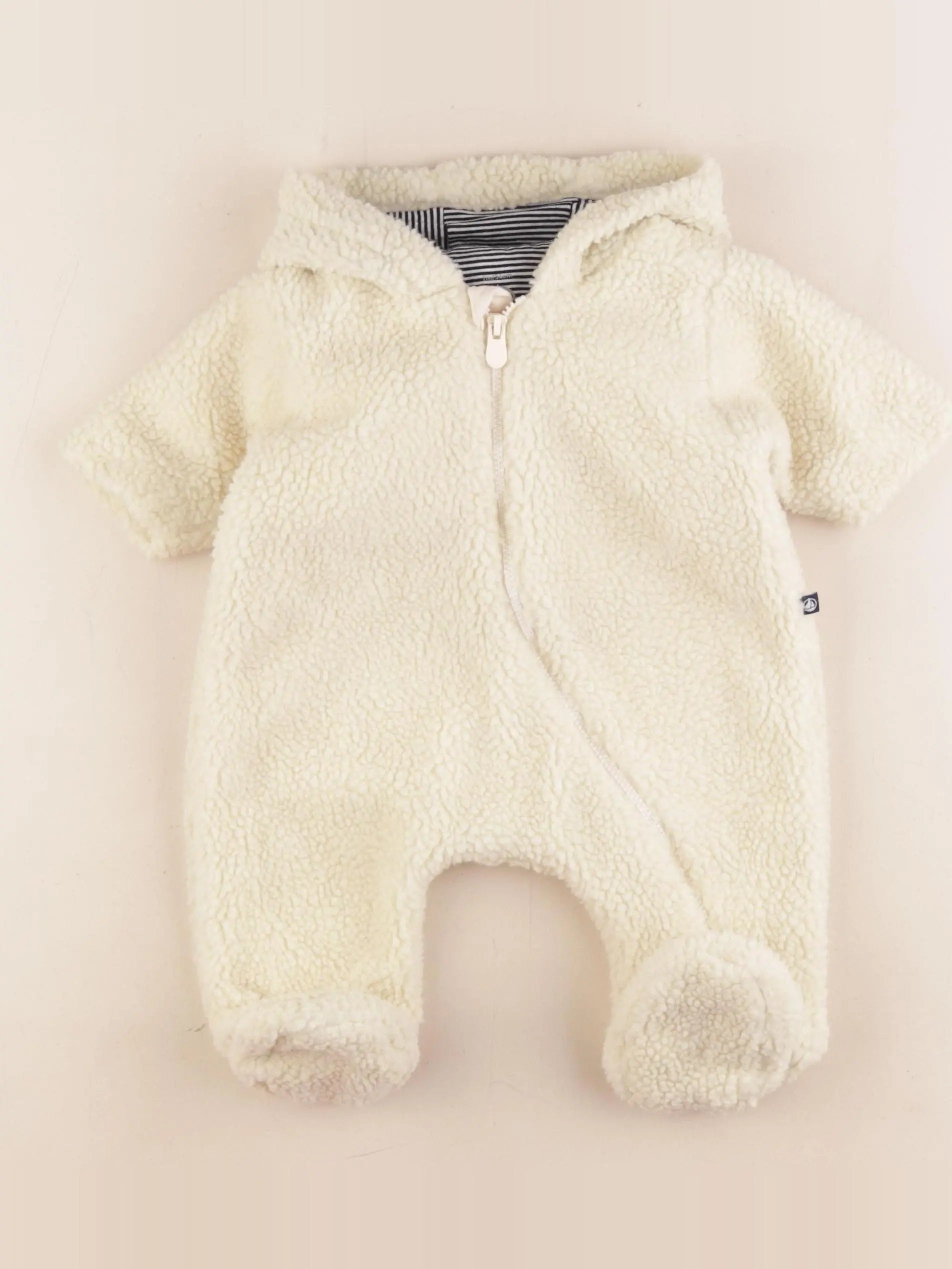 Petit Bateau - combi-pilote blanc - 1 mois