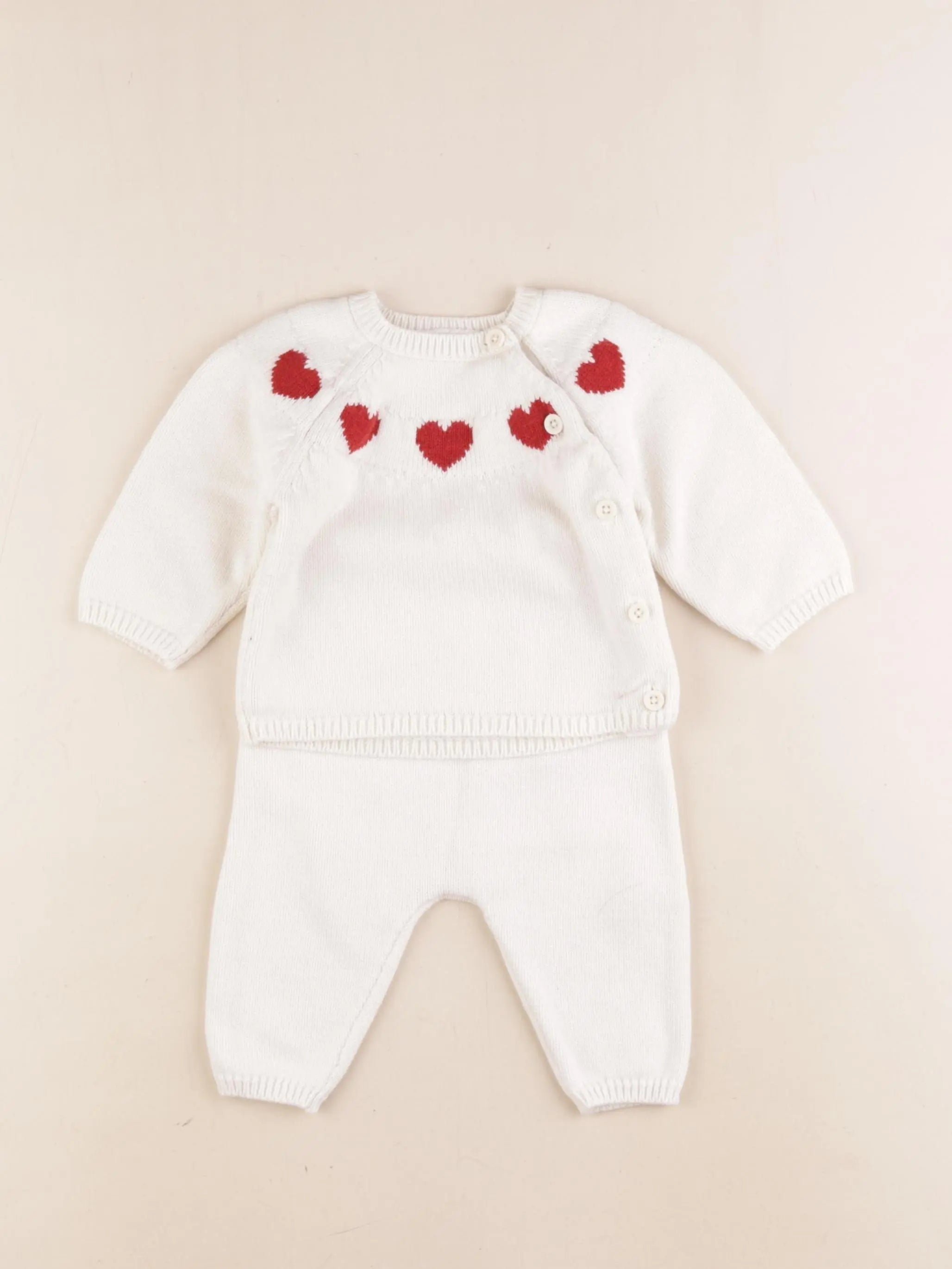 Petit Bateau - ensemble blanc - 6 mois
