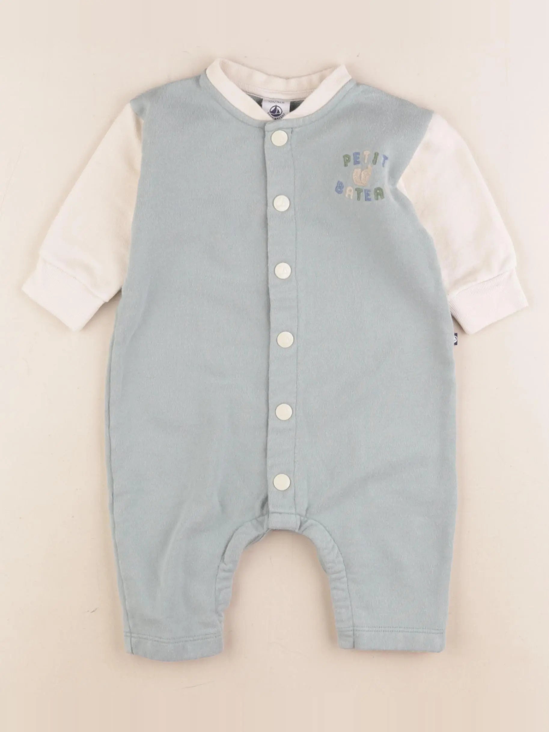Petit Bateau - combinaison blanc, vert - 6 mois