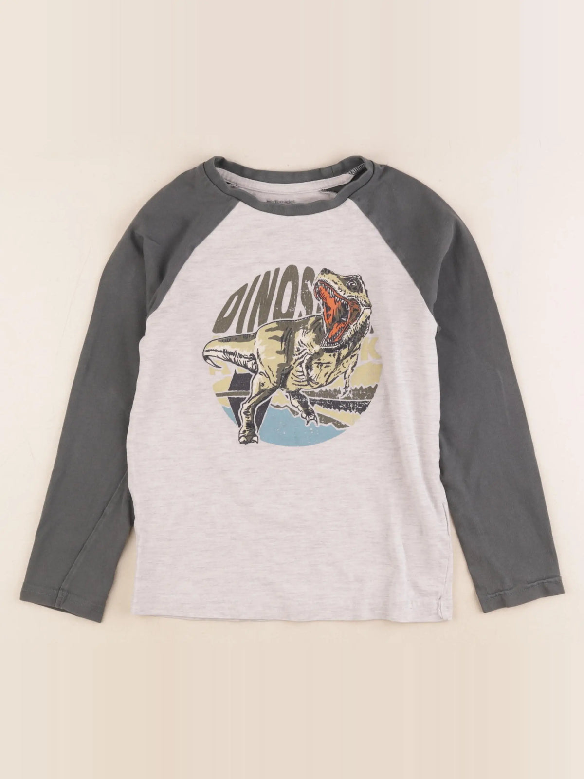 Vertbaudet - tee-shirt gris, vert - 8 ans