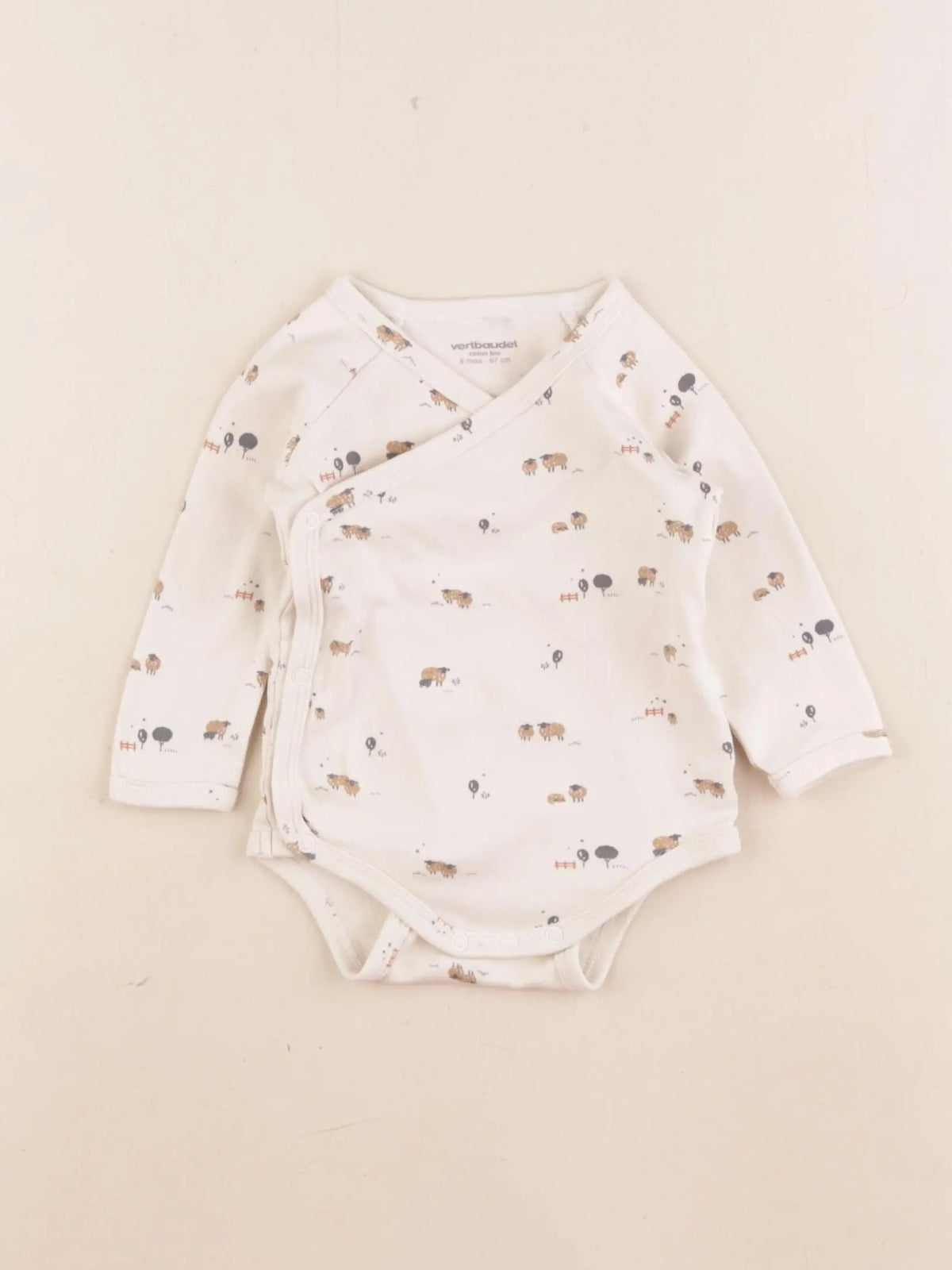 Vertbaudet - body beige - 6 mois