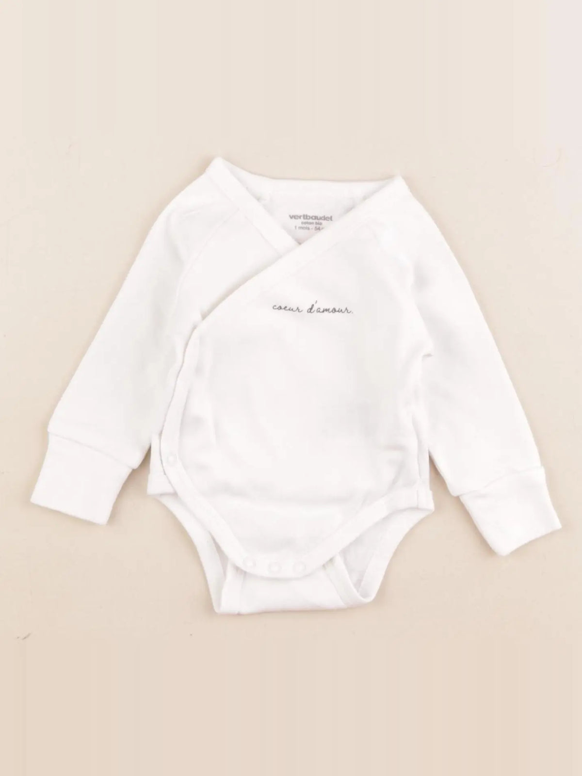 Vertbaudet - body blanc - 1 mois