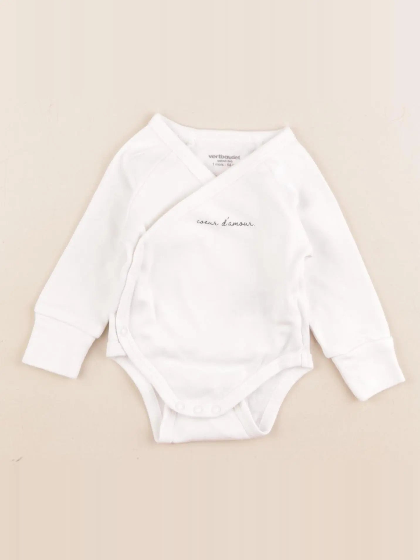 Vertbaudet - body blanc - 1 mois