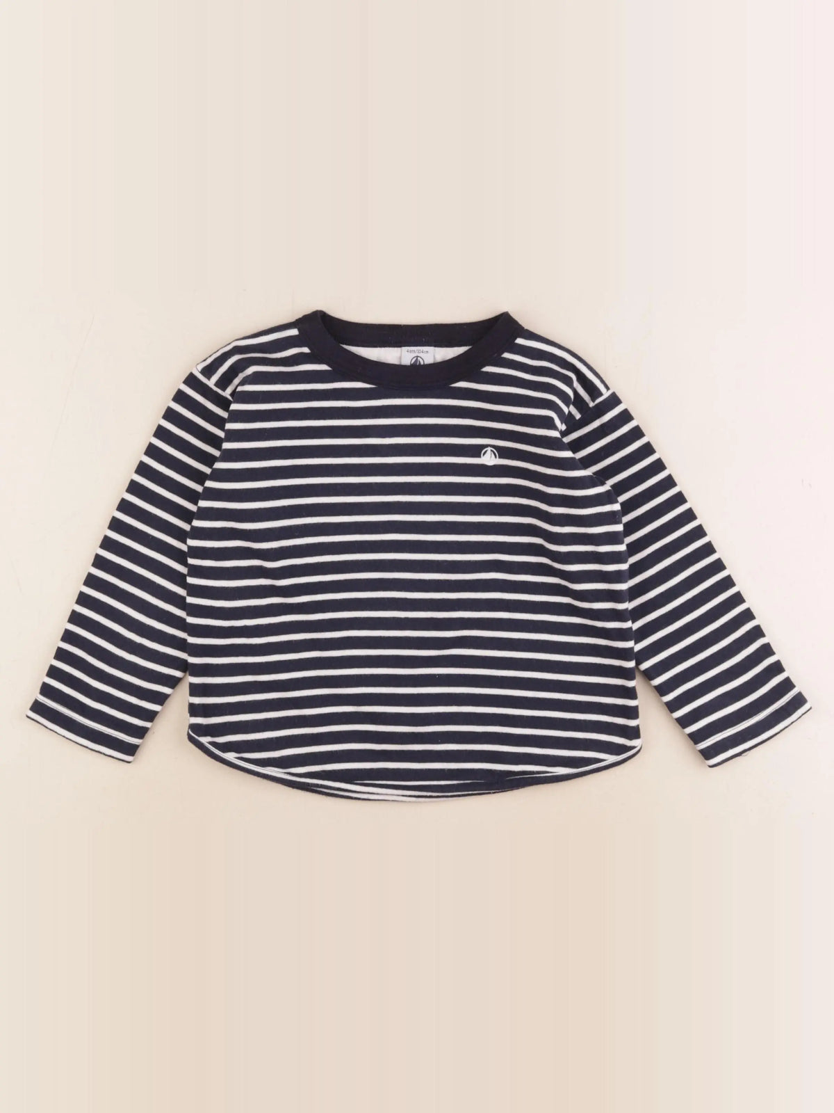 Petit Bateau - tee-shirt blanc, bleu - 4 ans