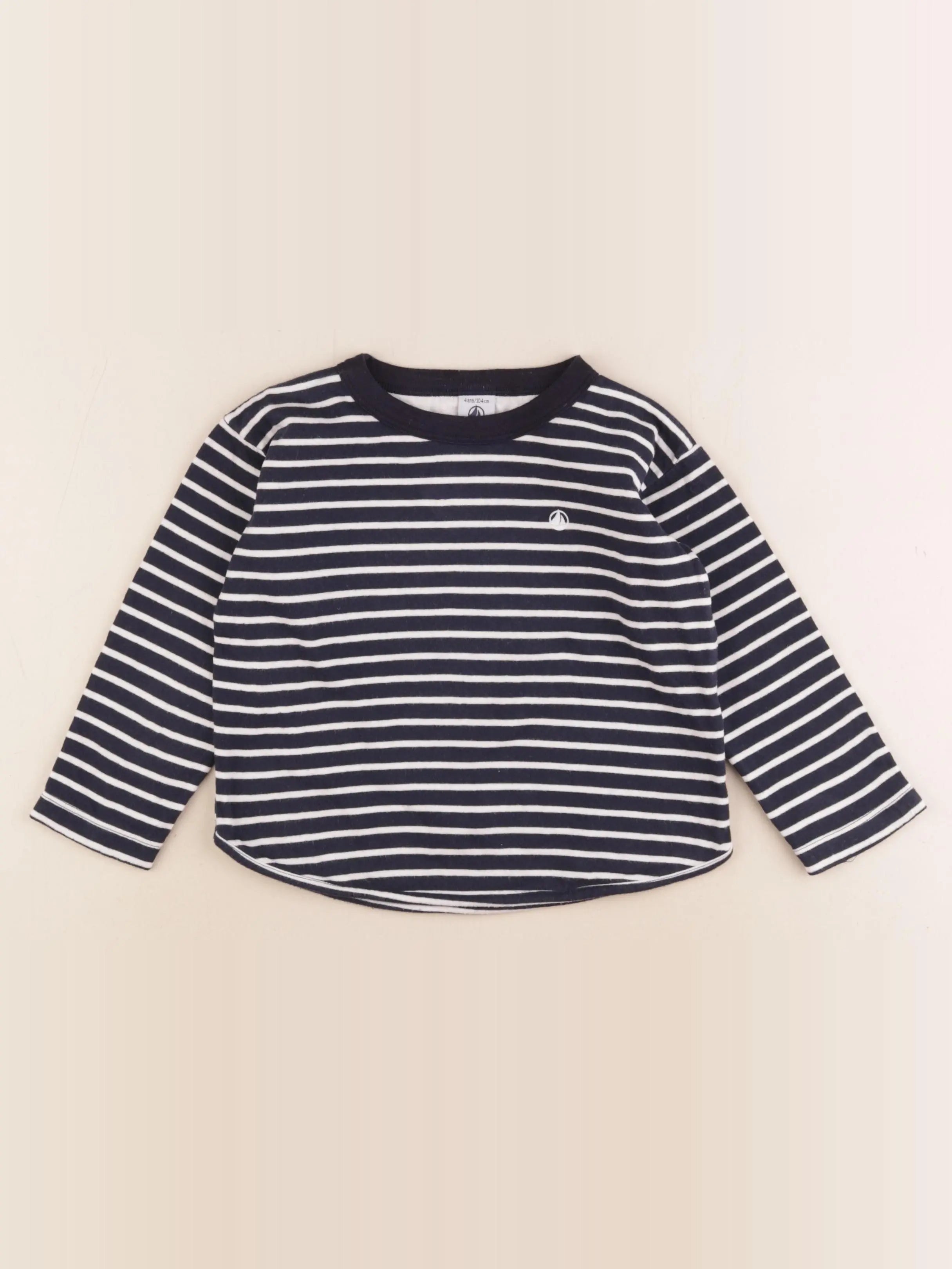 Petit Bateau - tee-shirt blanc, bleu - 4 ans