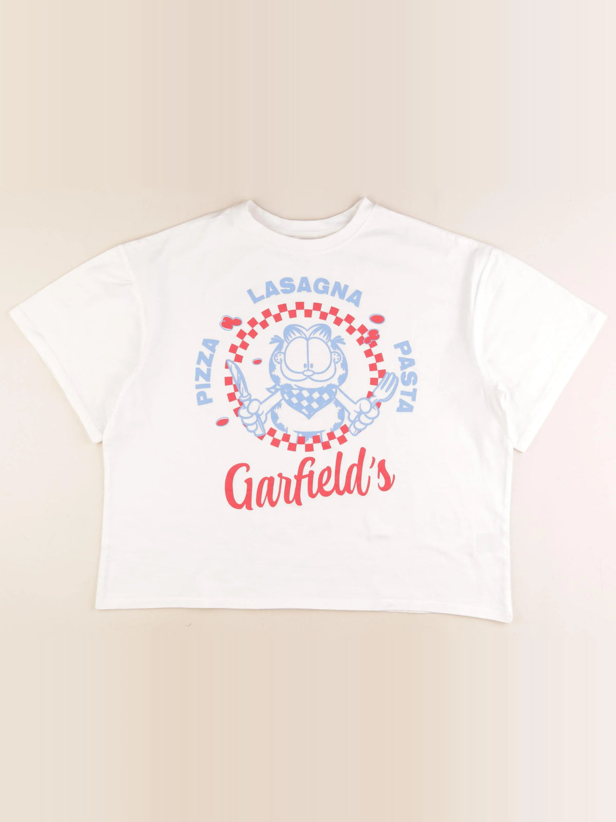 H&M - tee-shirt court blanc, bleu - 14/16 ans