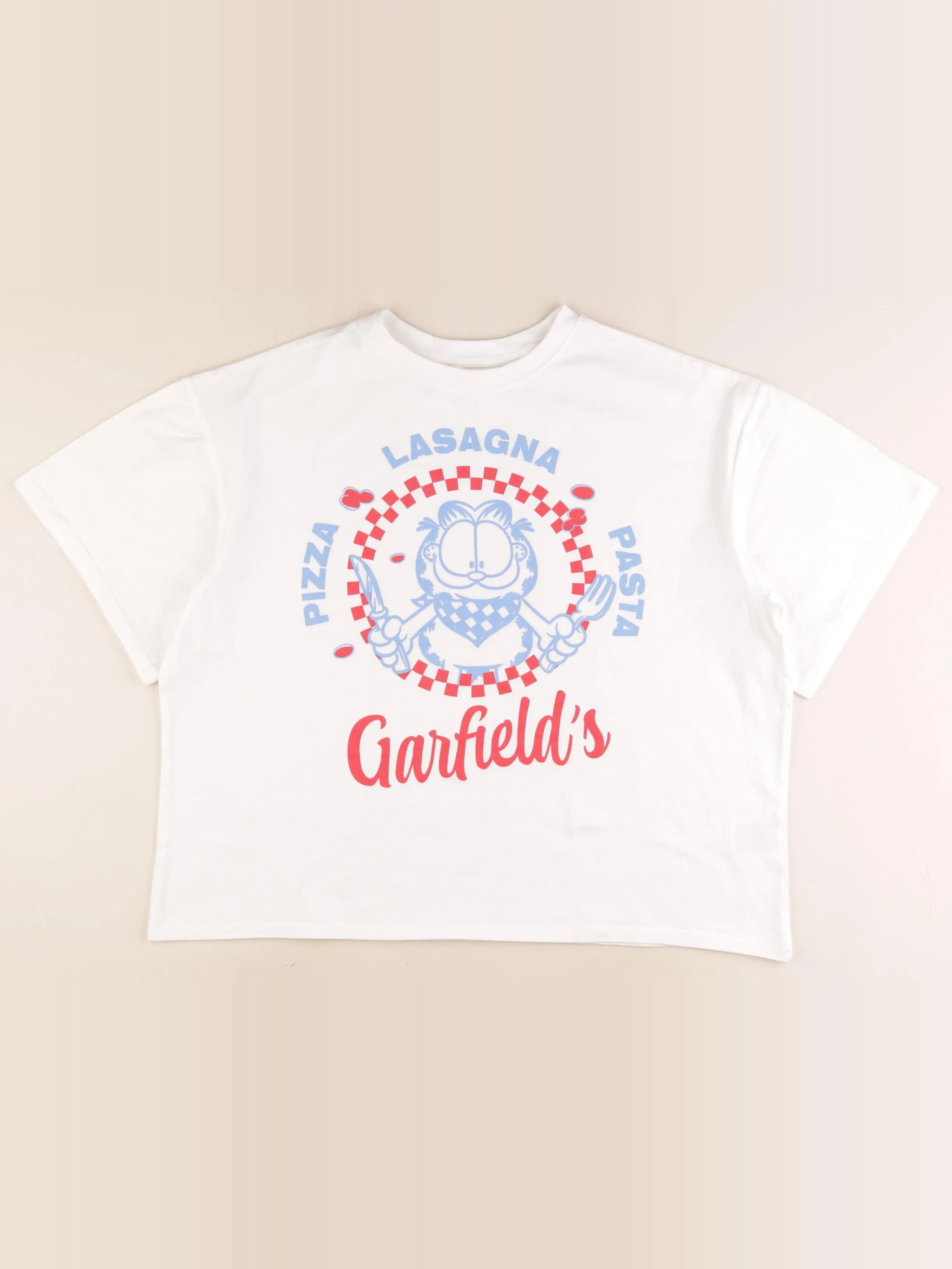 H&M - tee-shirt court blanc, bleu - 14/16 ans