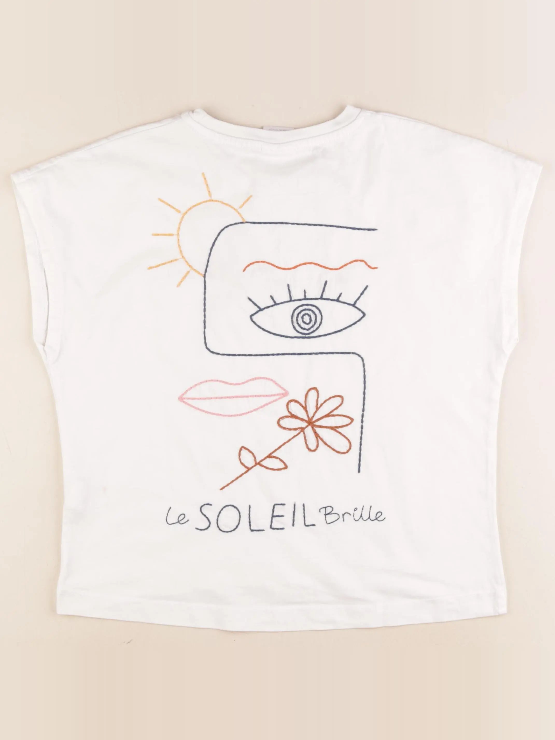 Zara - tee-shirt imprimé au dos blanc - 9/10 ans