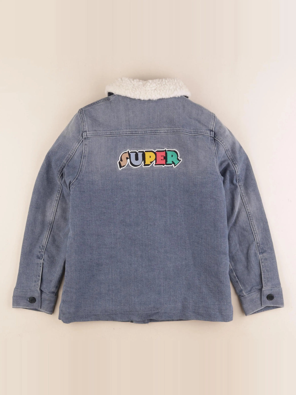 Bonton - veste doublé, imprimé au dos bleu - 10 ans