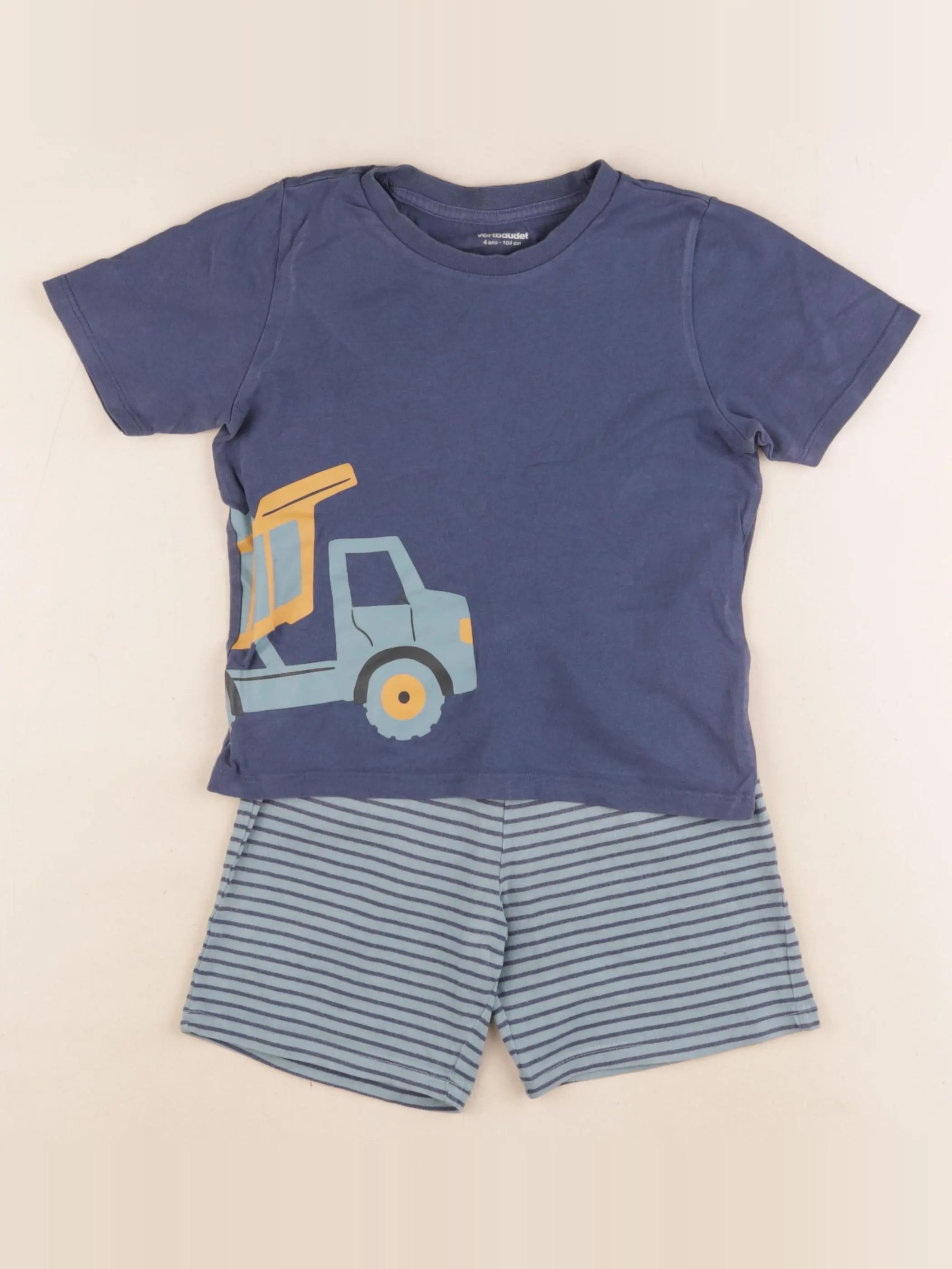 Vertbaudet - pyjama coton bleu - 4 ans