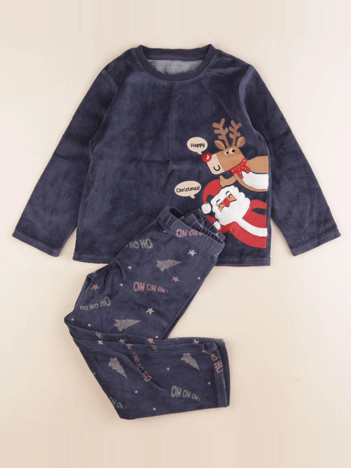 Vertbaudet - pyjama velours bleu - 5 ans