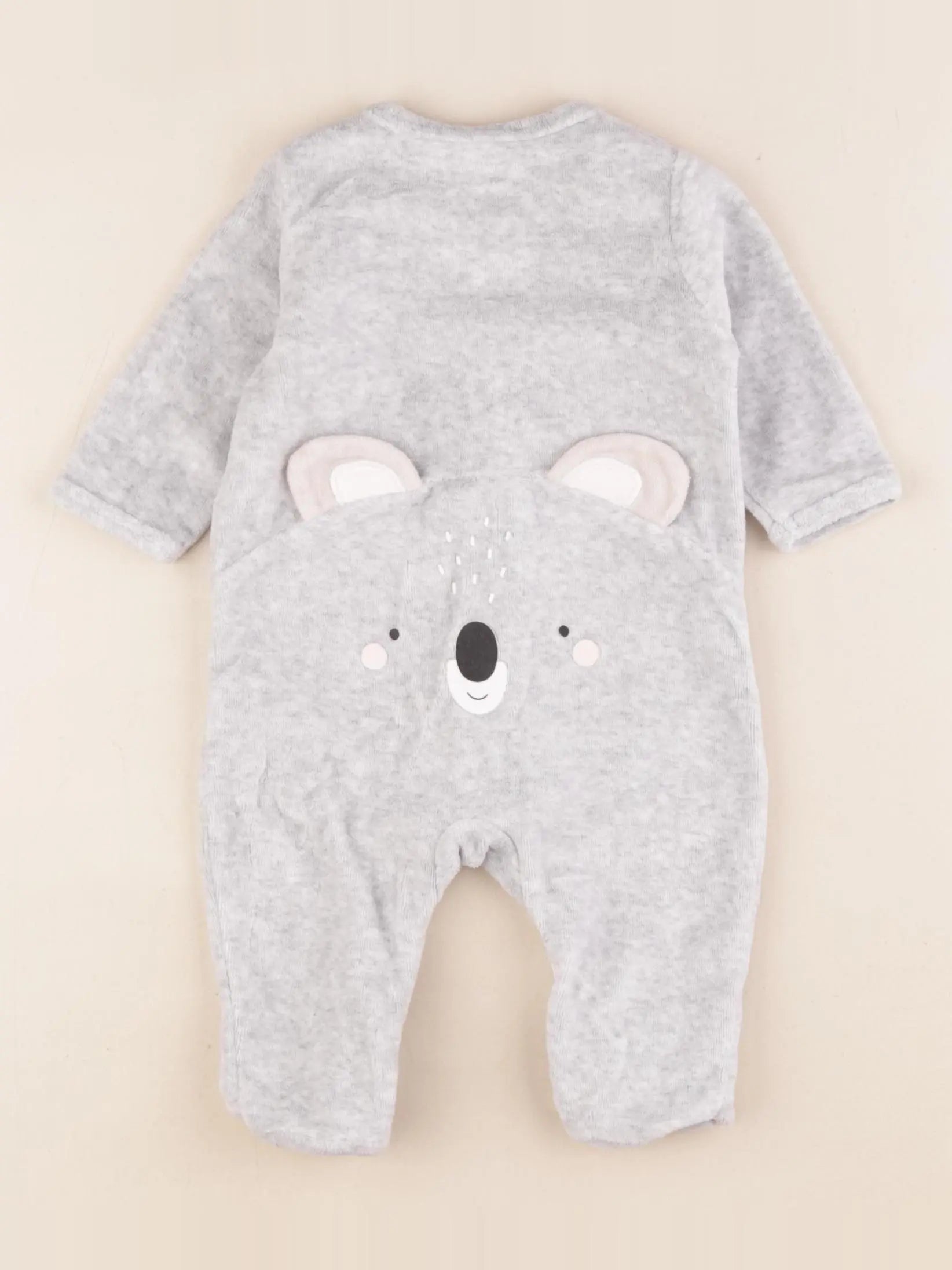 Vertbaudet - pyjama velours gris - 3 mois