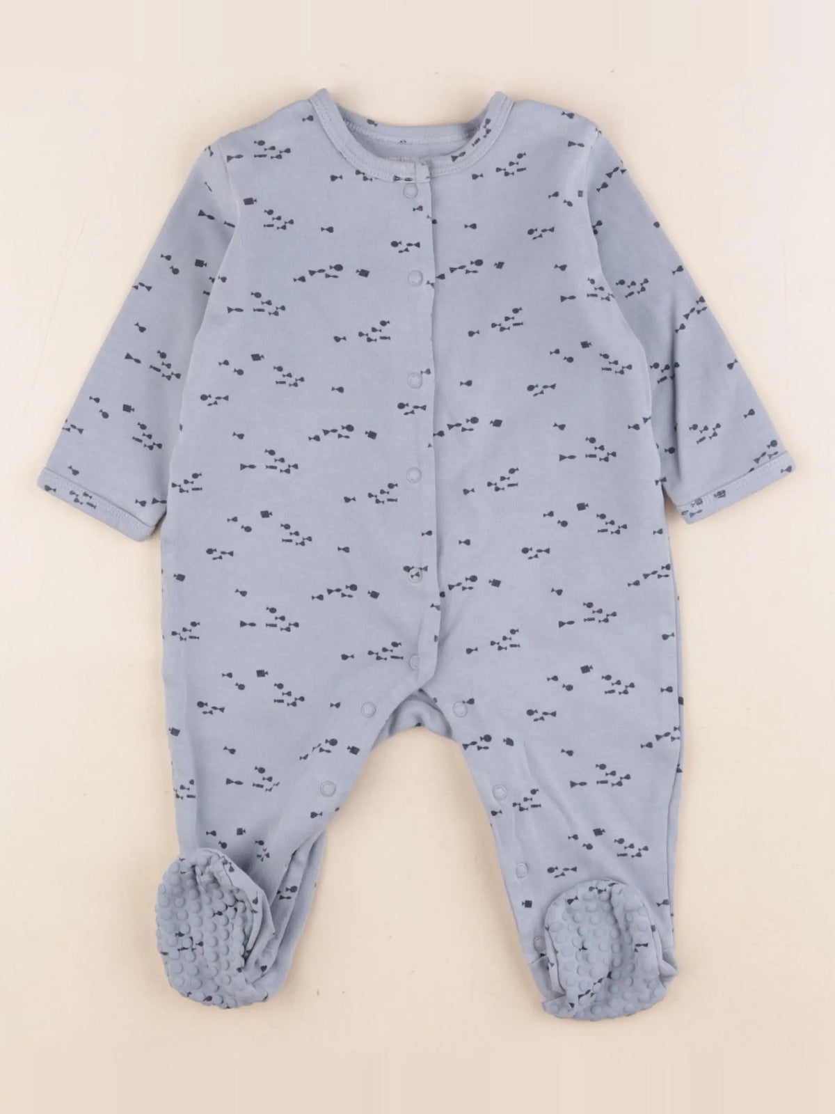Vertbaudet - pyjama coton bleu - 9 mois