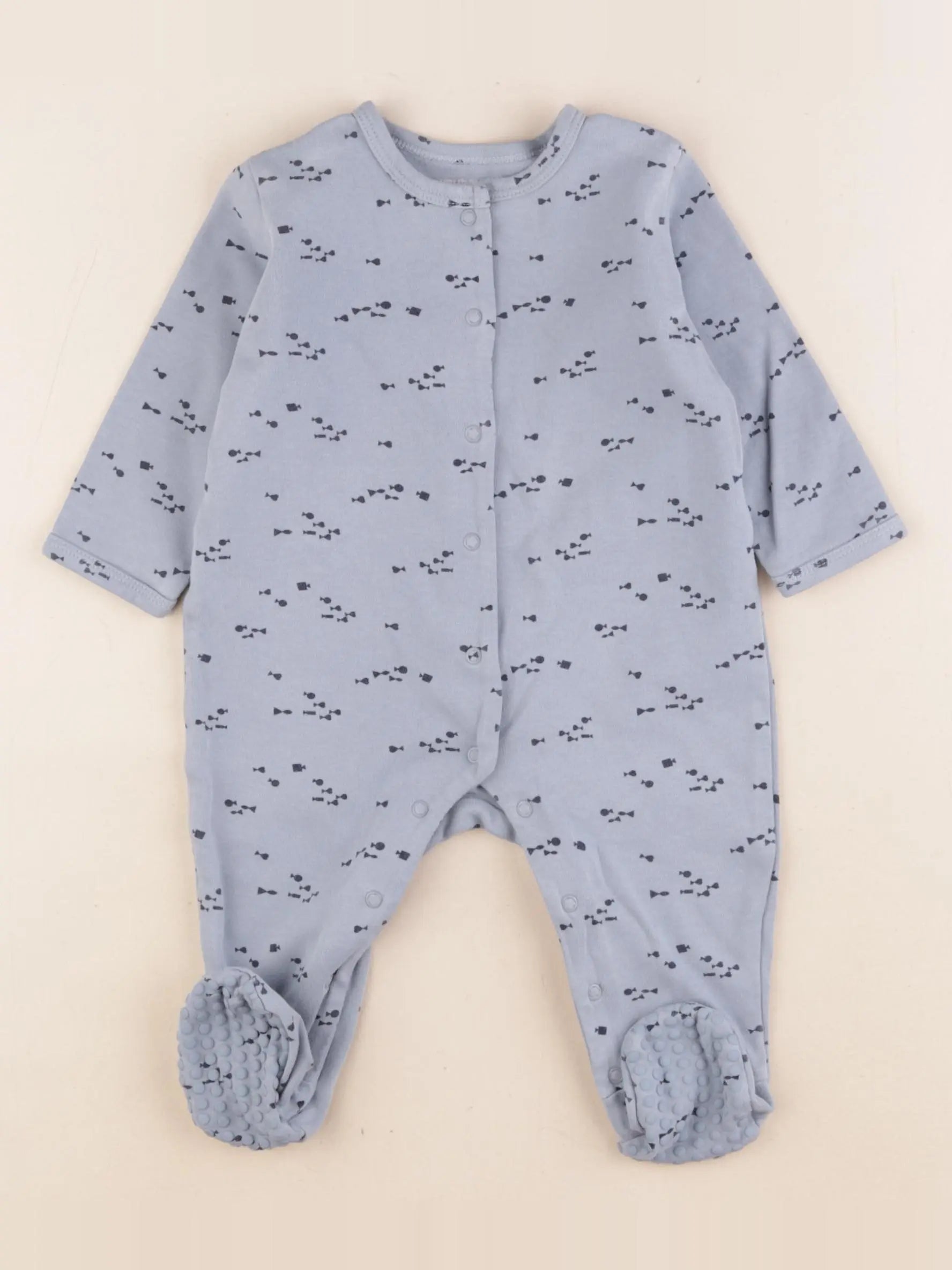 Vertbaudet - pyjama coton bleu - 9 mois