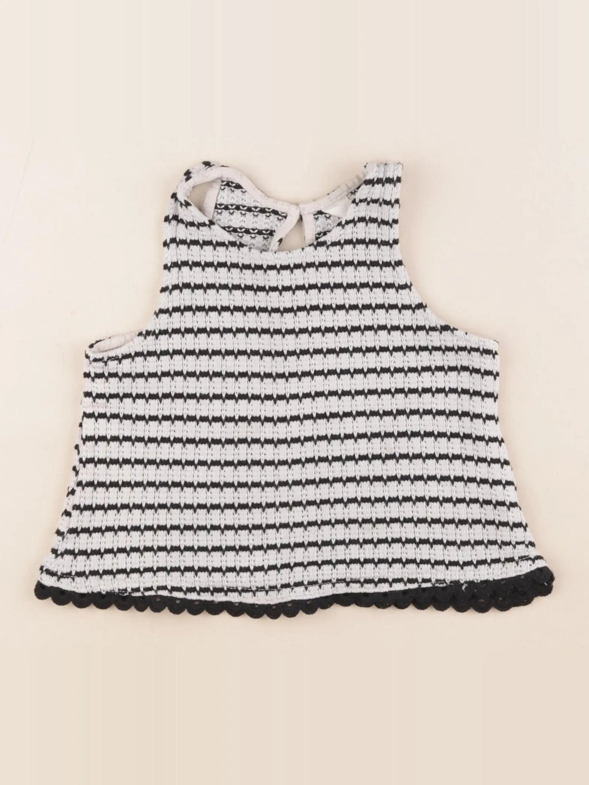H&M - débardeur blanc, noir - 2/4 ans