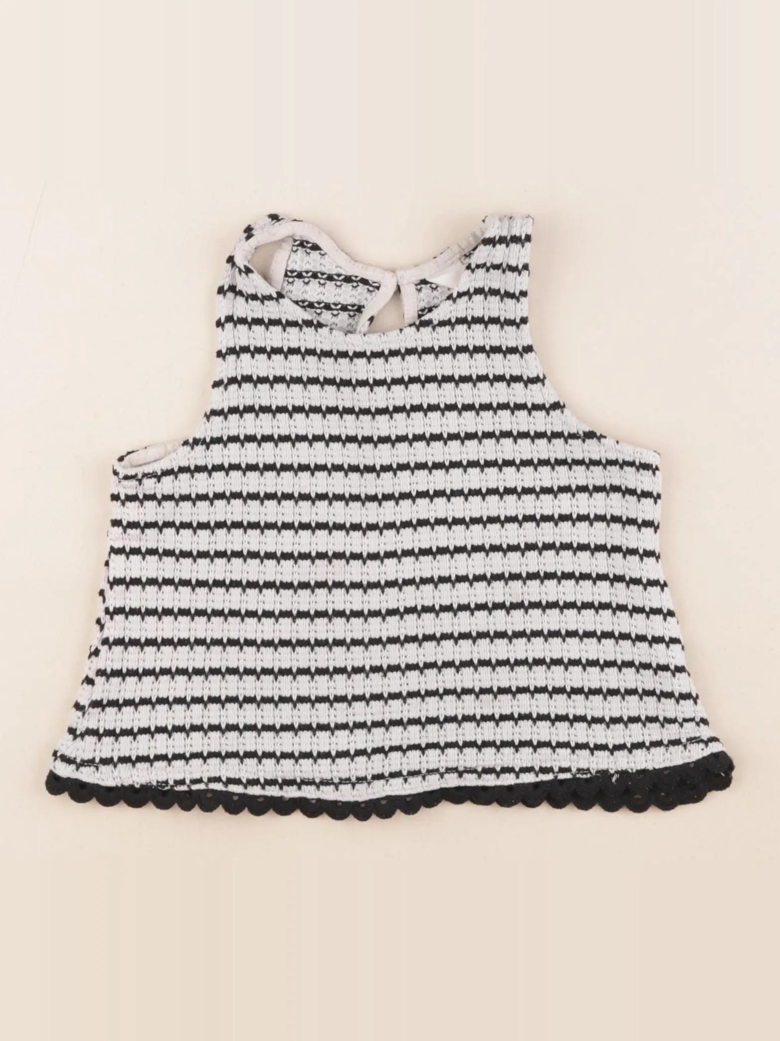 H&M - débardeur blanc, noir - 2/4 ans