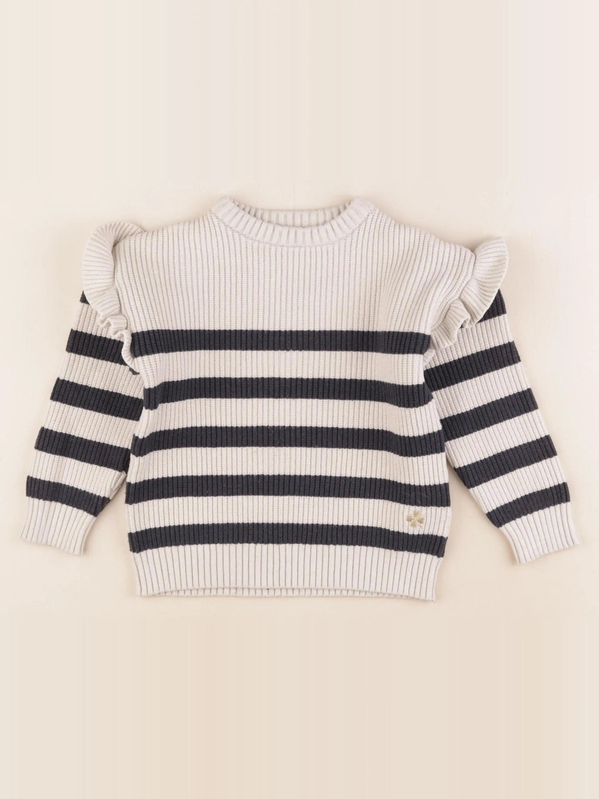 Vertbaudet - pull beige, bleu - 5 ans