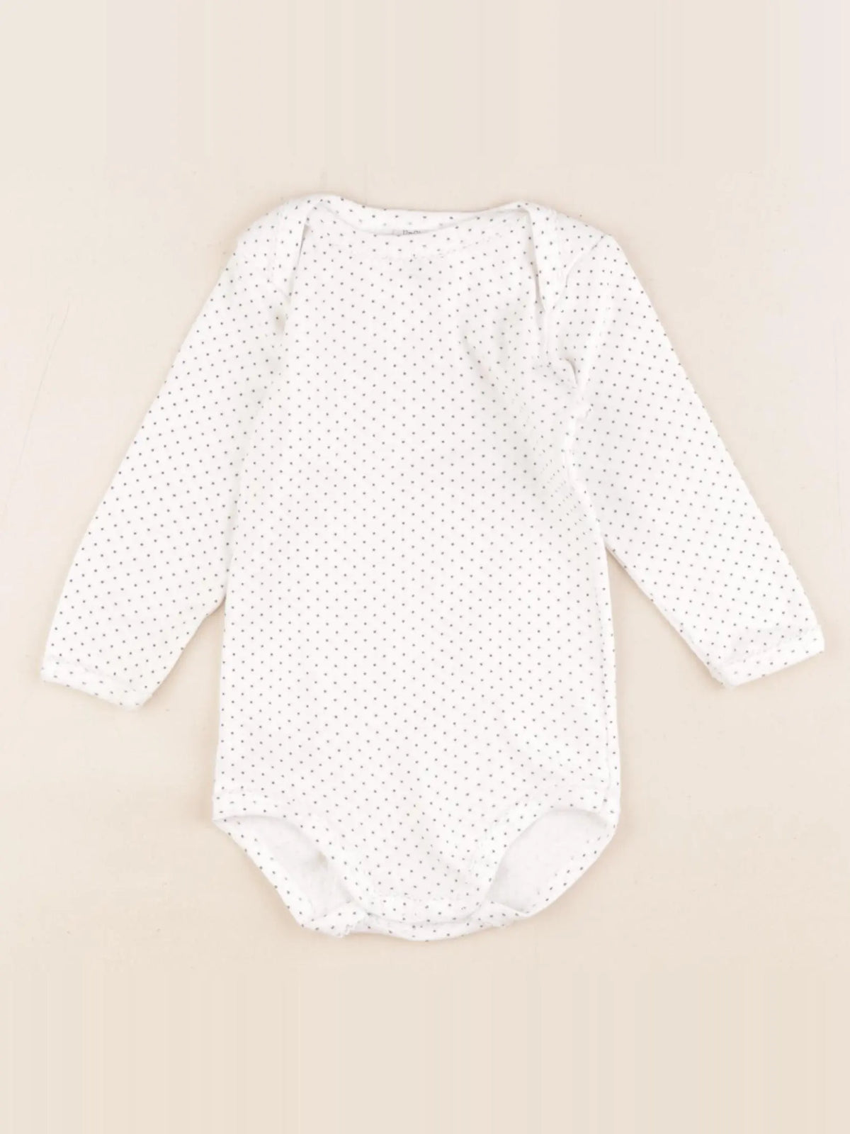 Petit Bateau - body blanc, bleu - 12 mois