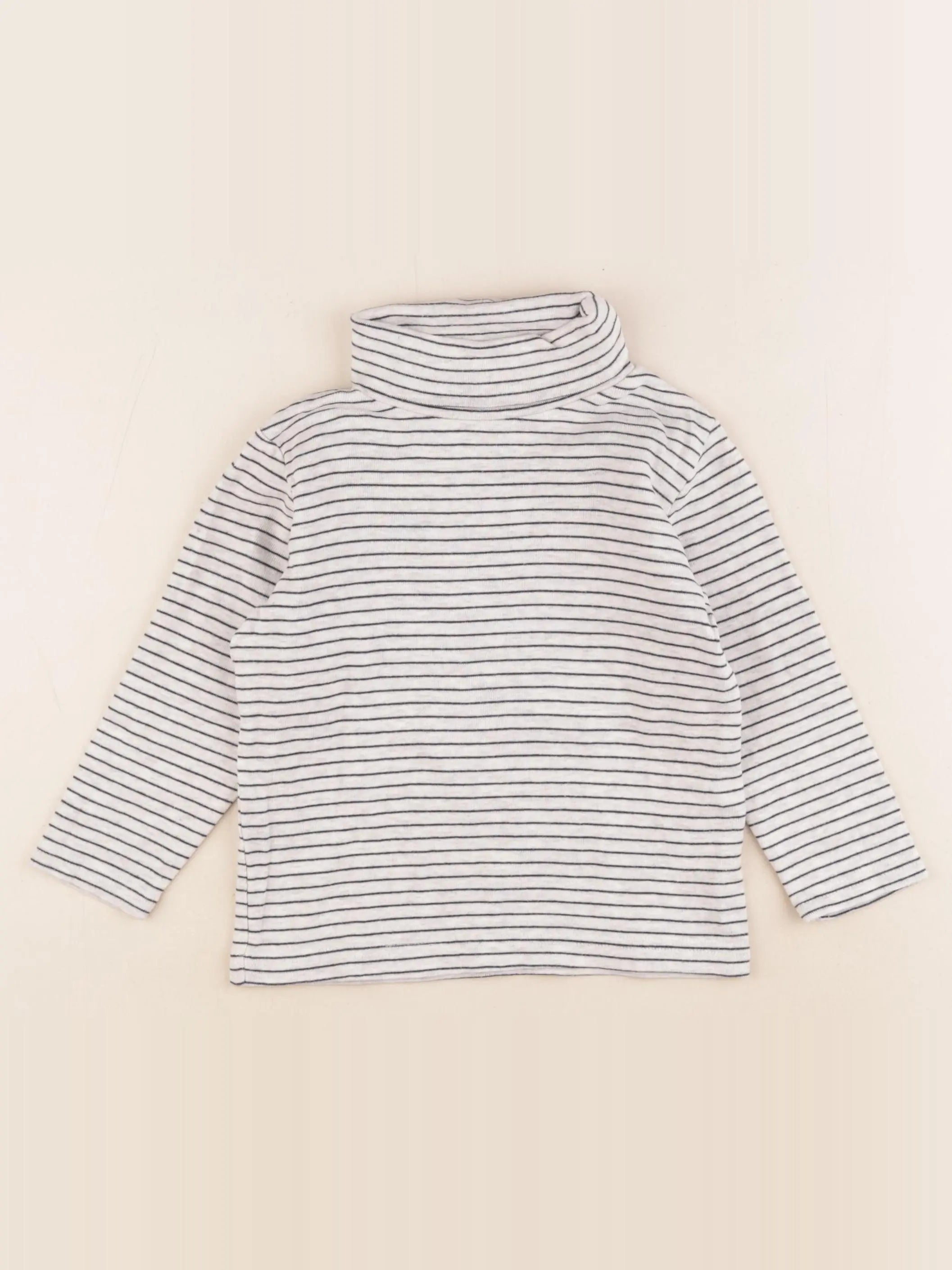 Vertbaudet - sous-pull bleu, gris - 4 ans