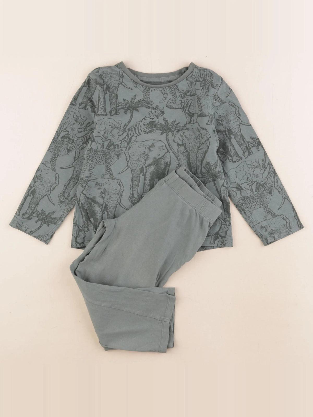 Vertbaudet - pyjama coton vert - 4 ans
