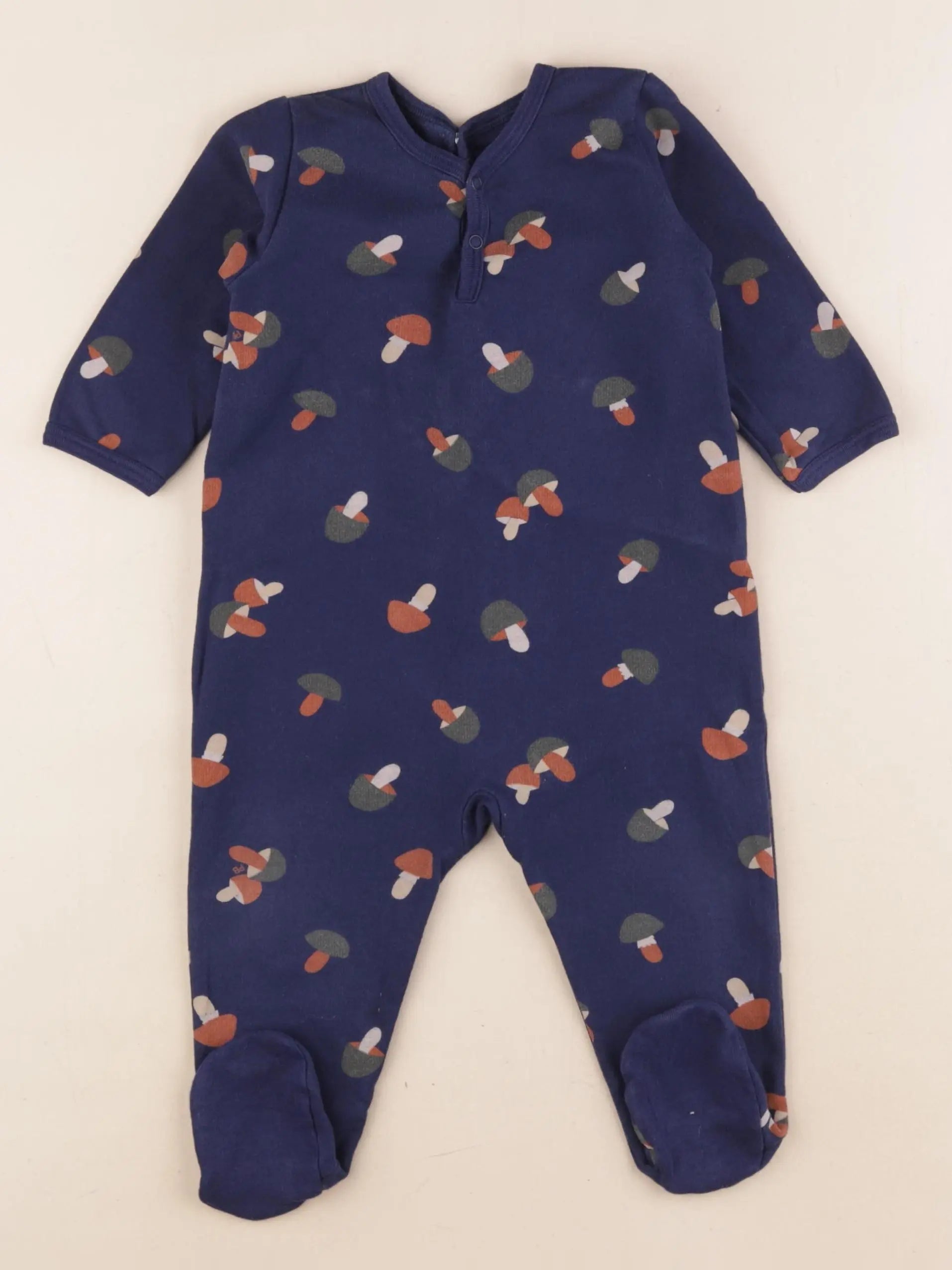 Petit Bateau - pyjama coton bleu - 12 mois