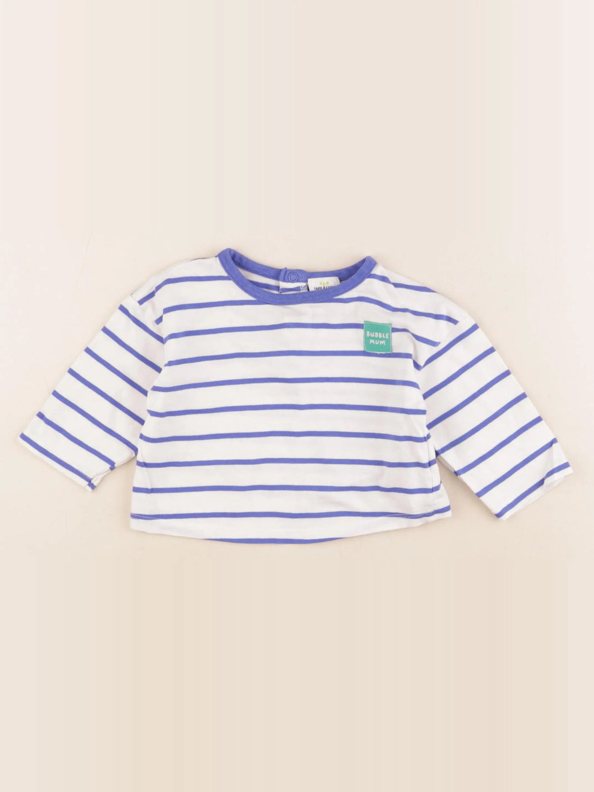 Tape à l'oeil - tee-shirt bleu, blanc - 9 mois