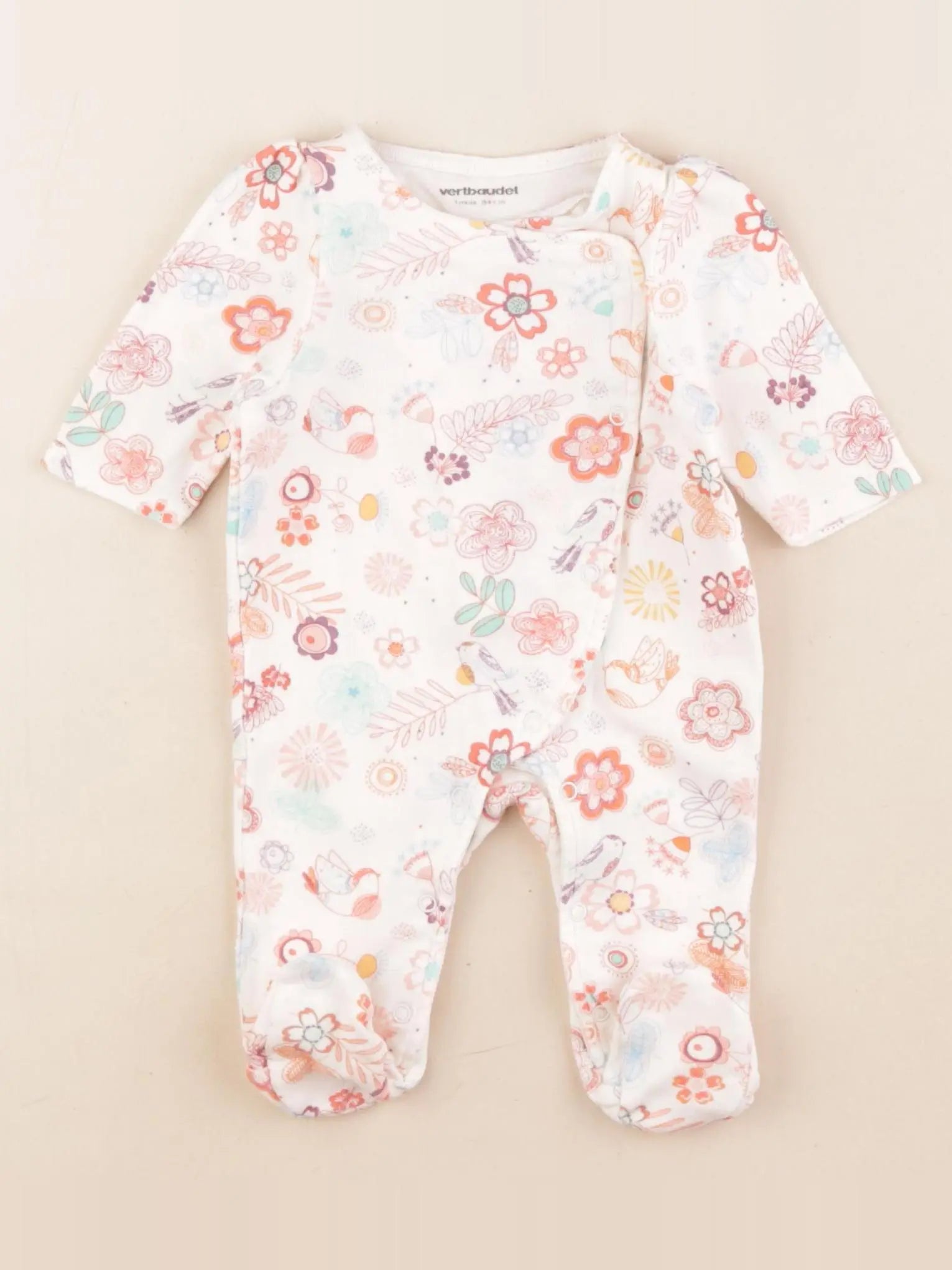 Vertbaudet - pyjama coton multicolore - 1 mois