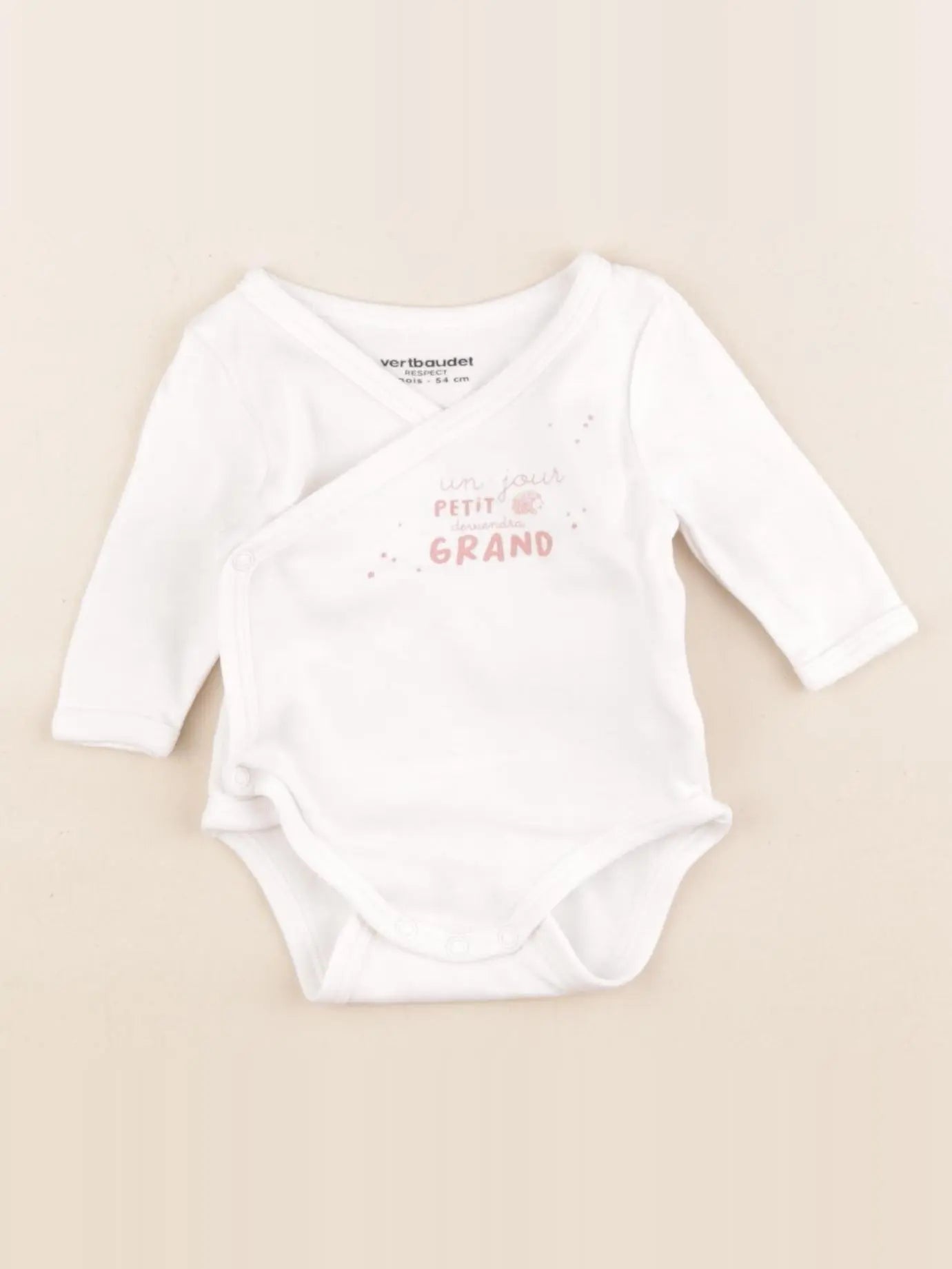 Vertbaudet - body blanc - 1 mois