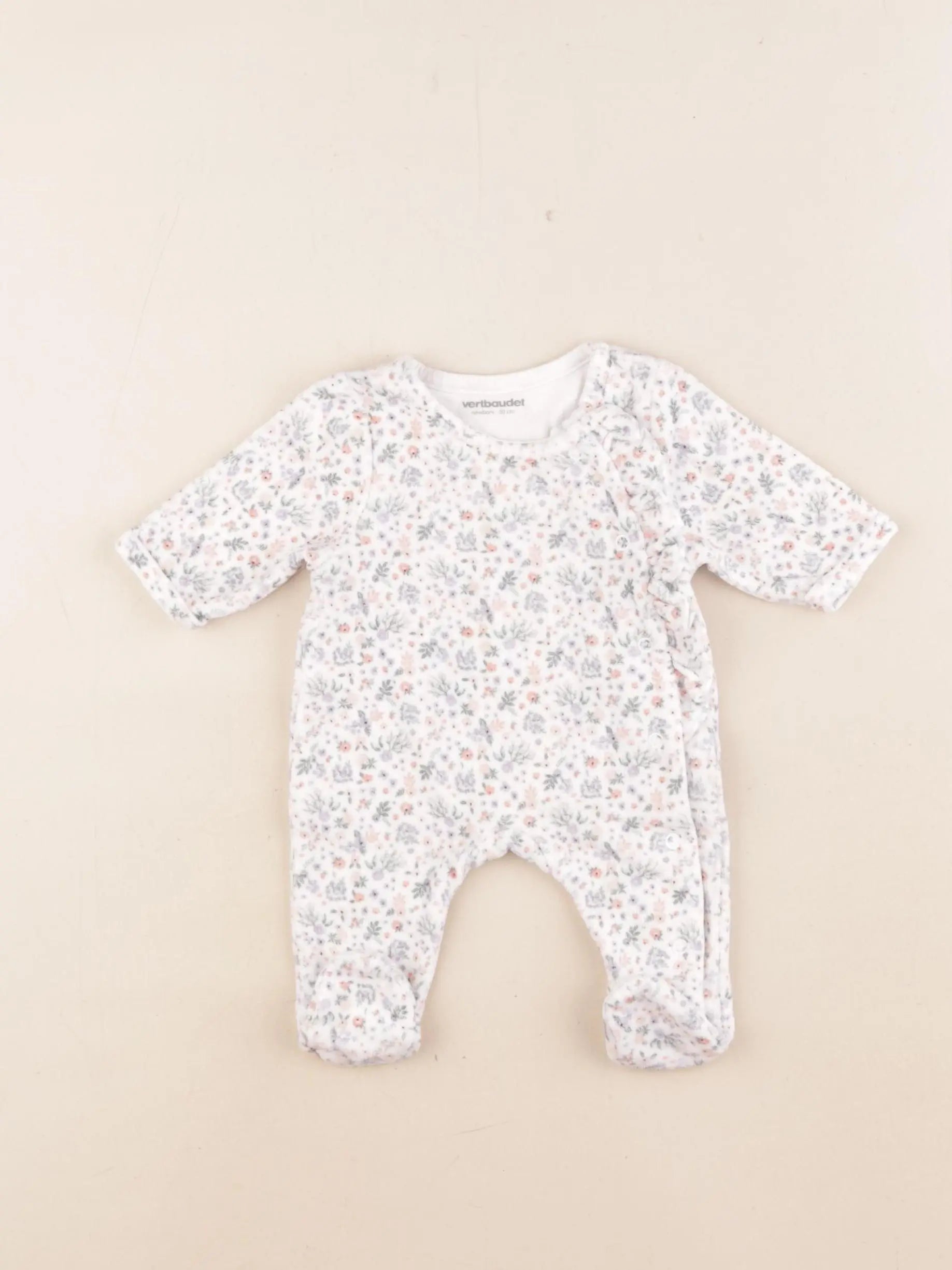 Vertbaudet - pyjama velours multicolore - 0 mois