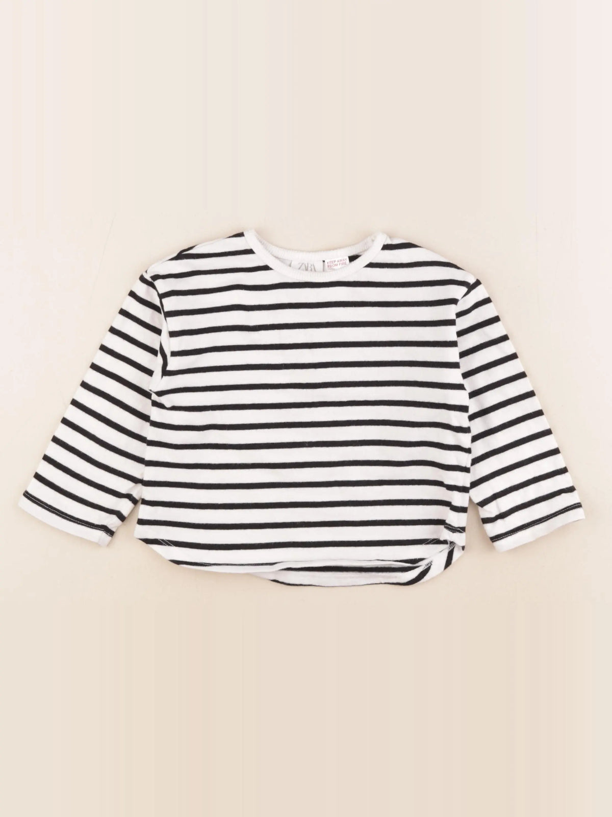 Zara - tee-shirt bleu, blanc - 18/24 mois