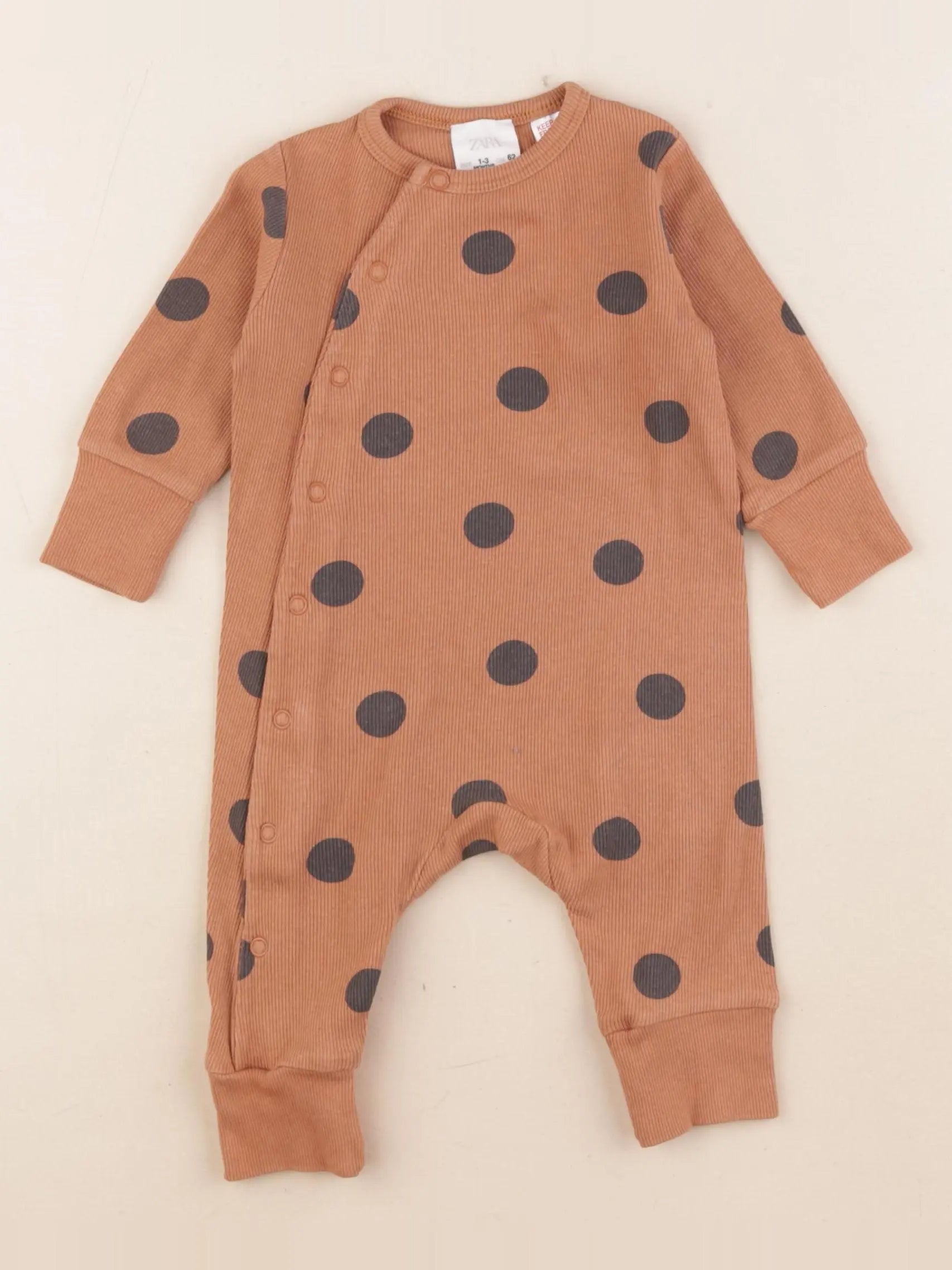Zara - pyjama coton marron - 1/3 mois