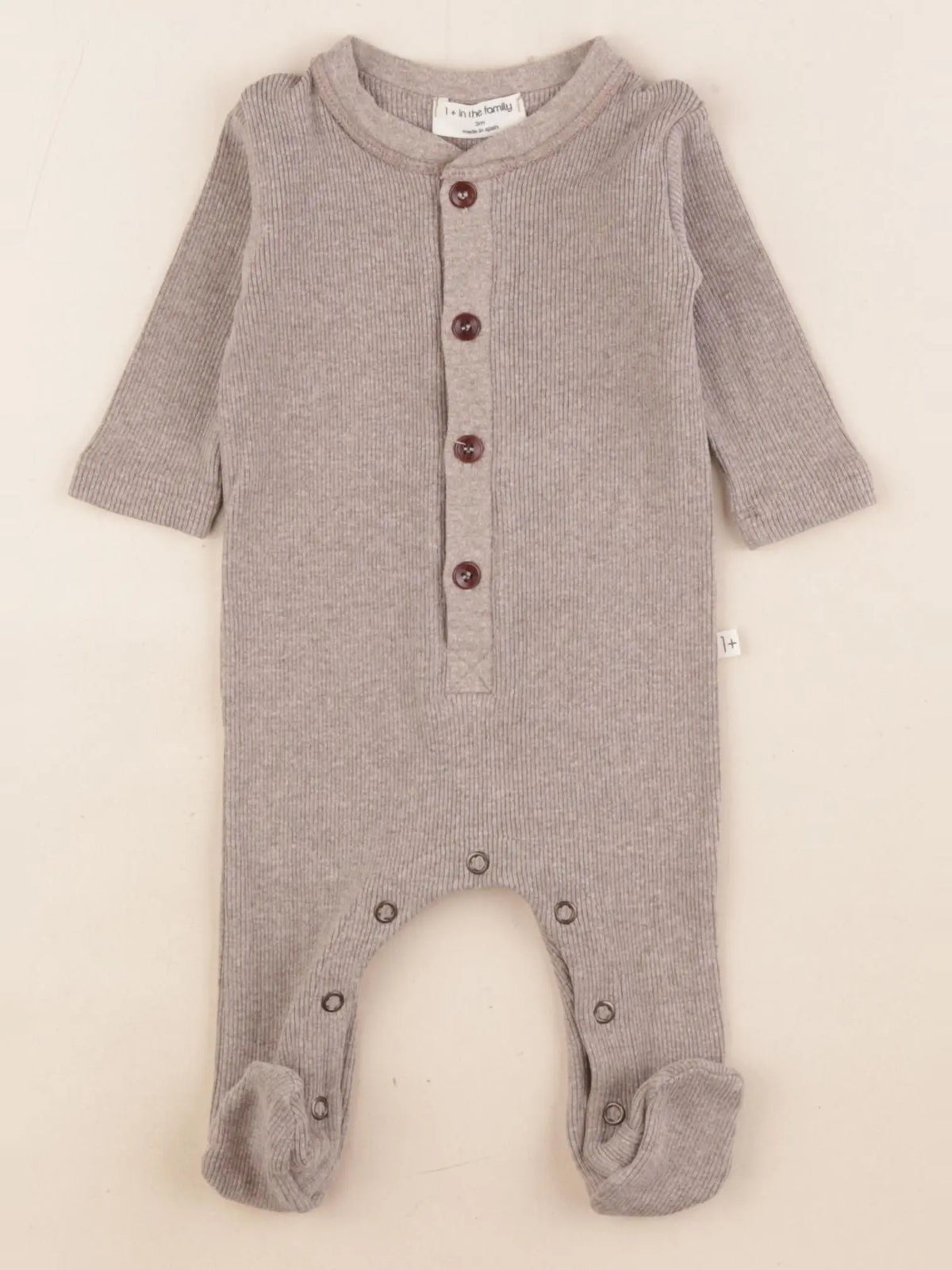 1+ In the family - pyjama coton marron - 3 mois