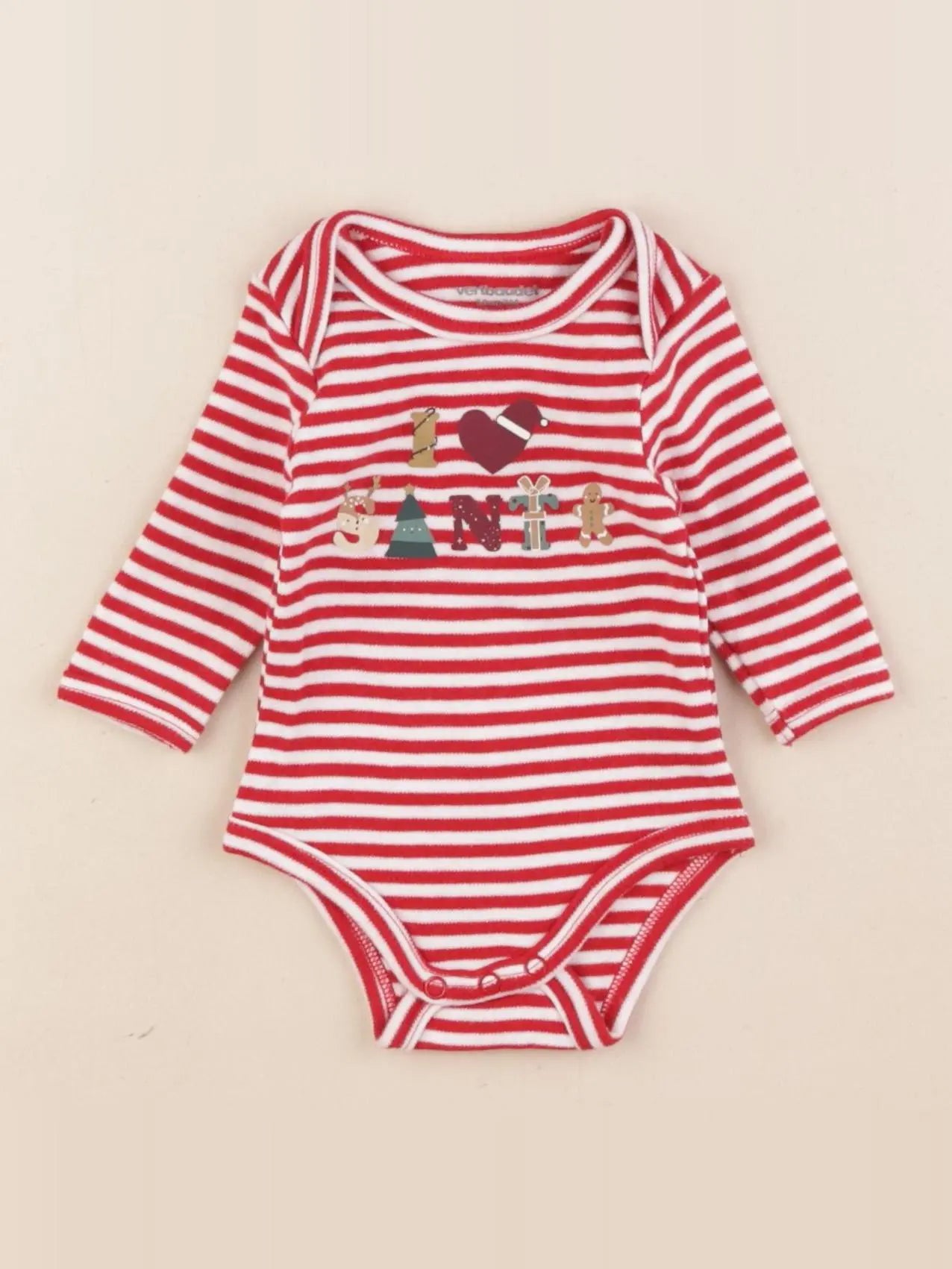 Vertbaudet - body rouge - 1 mois