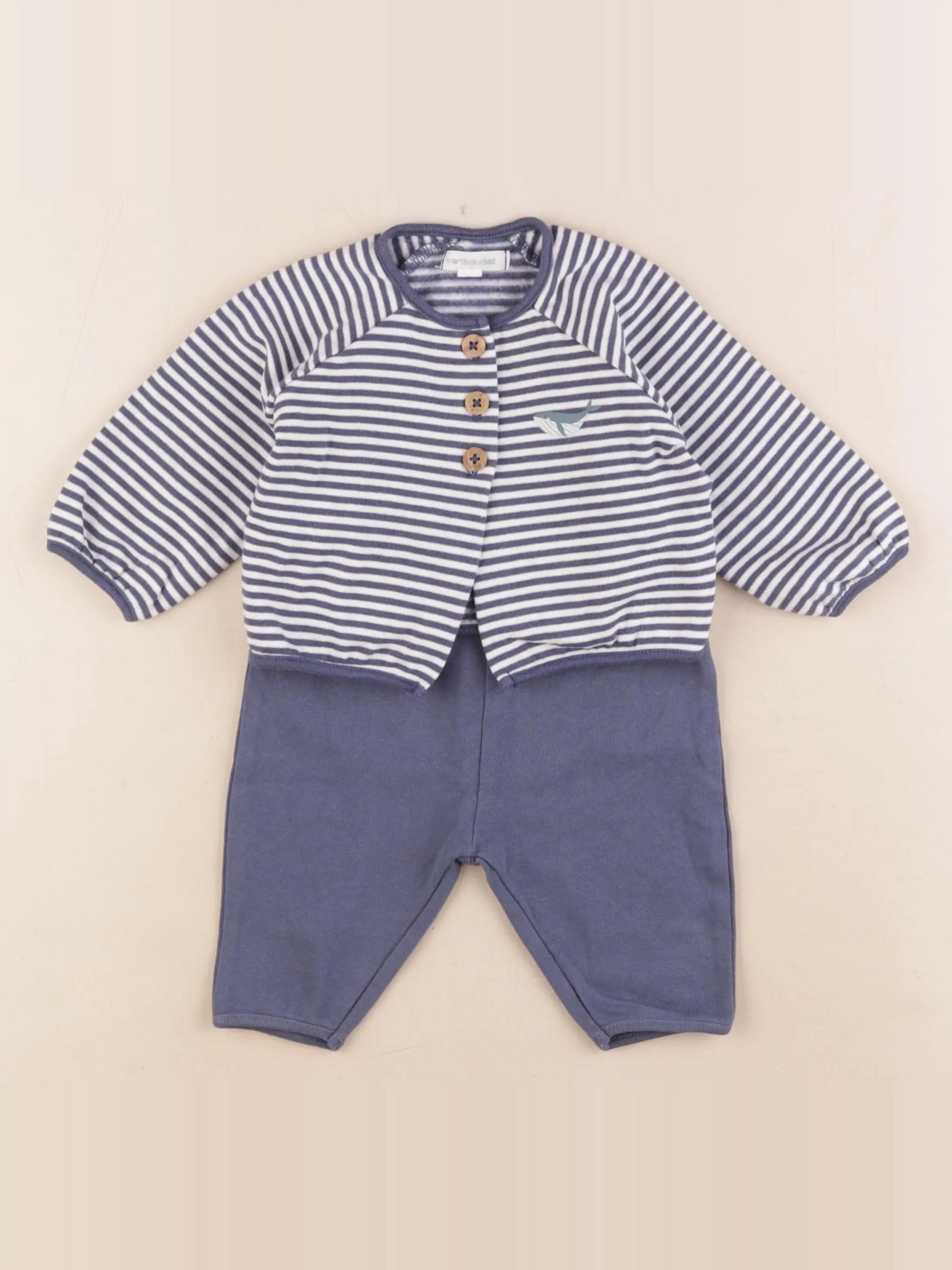 Vertbaudet - ensemble bleu - 3 mois