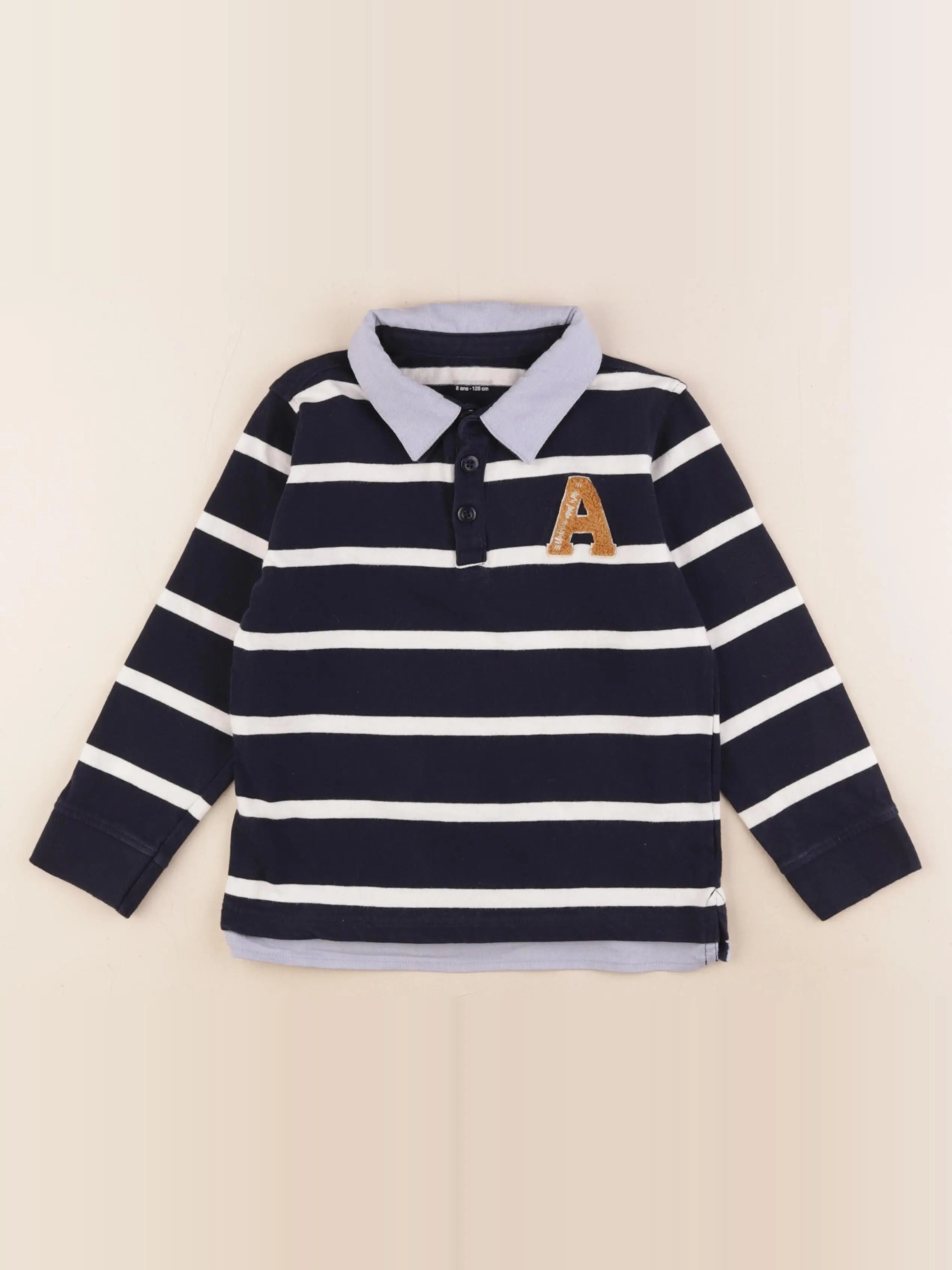 Vertbaudet - polo bleu - 8 ans