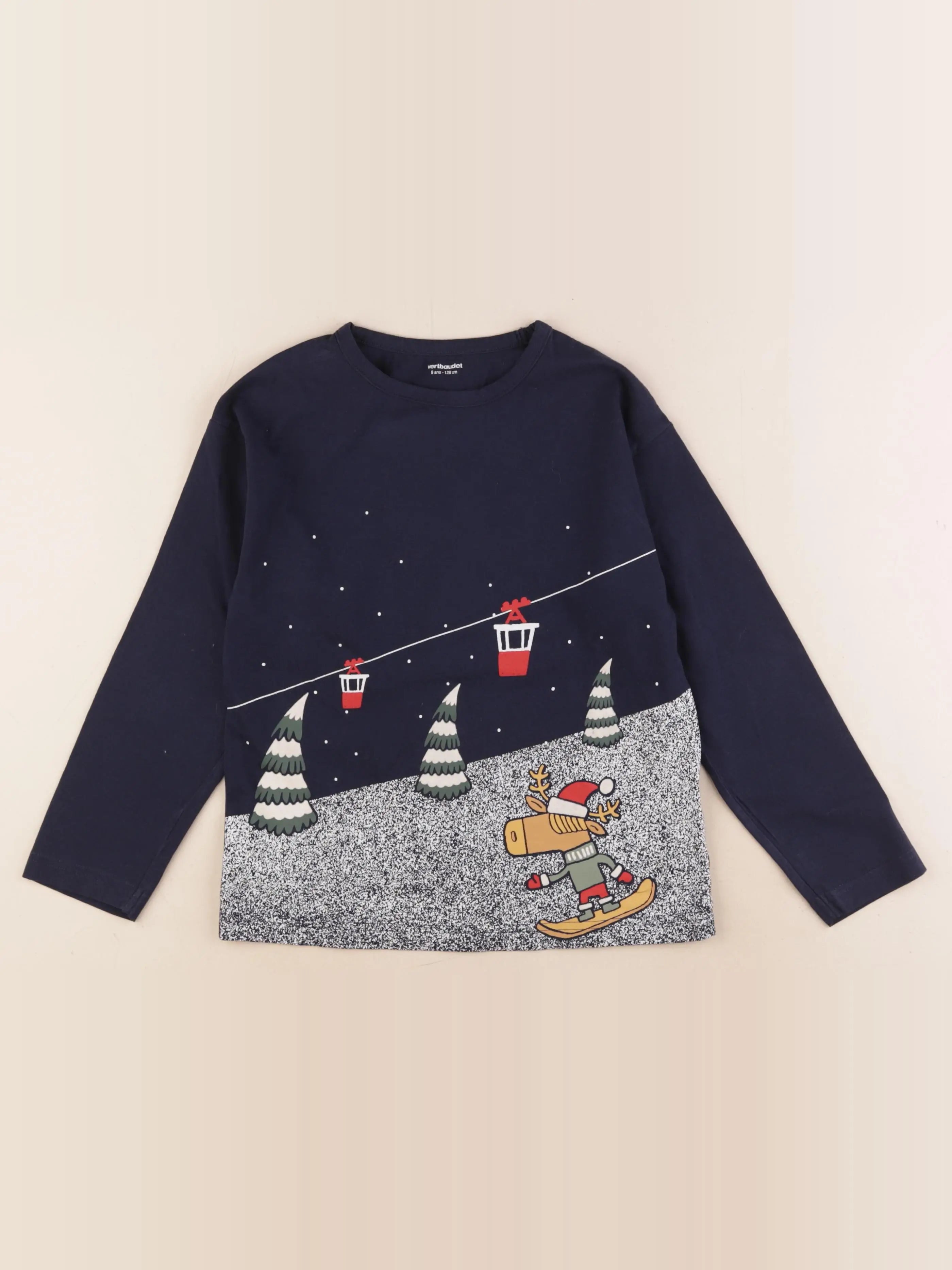 Vertbaudet - tee-shirt bleu - 8 ans