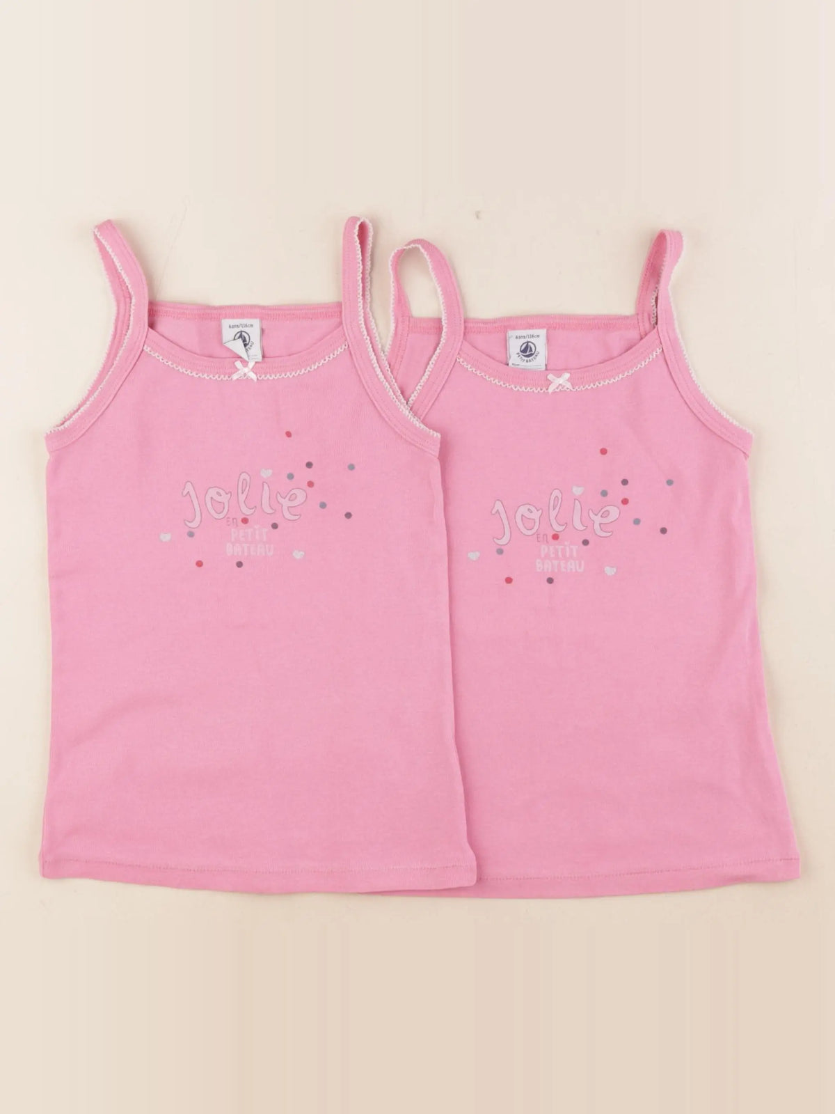 Petit Bateau - lot de 2 maillots de corps rose - 6 ans