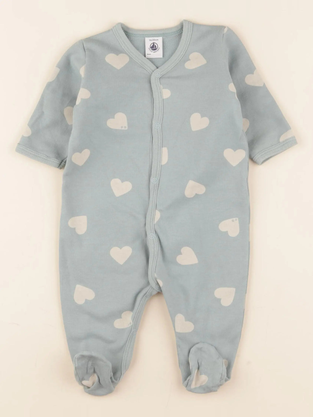 Petit Bateau - pyjama coton bleu - 3 mois