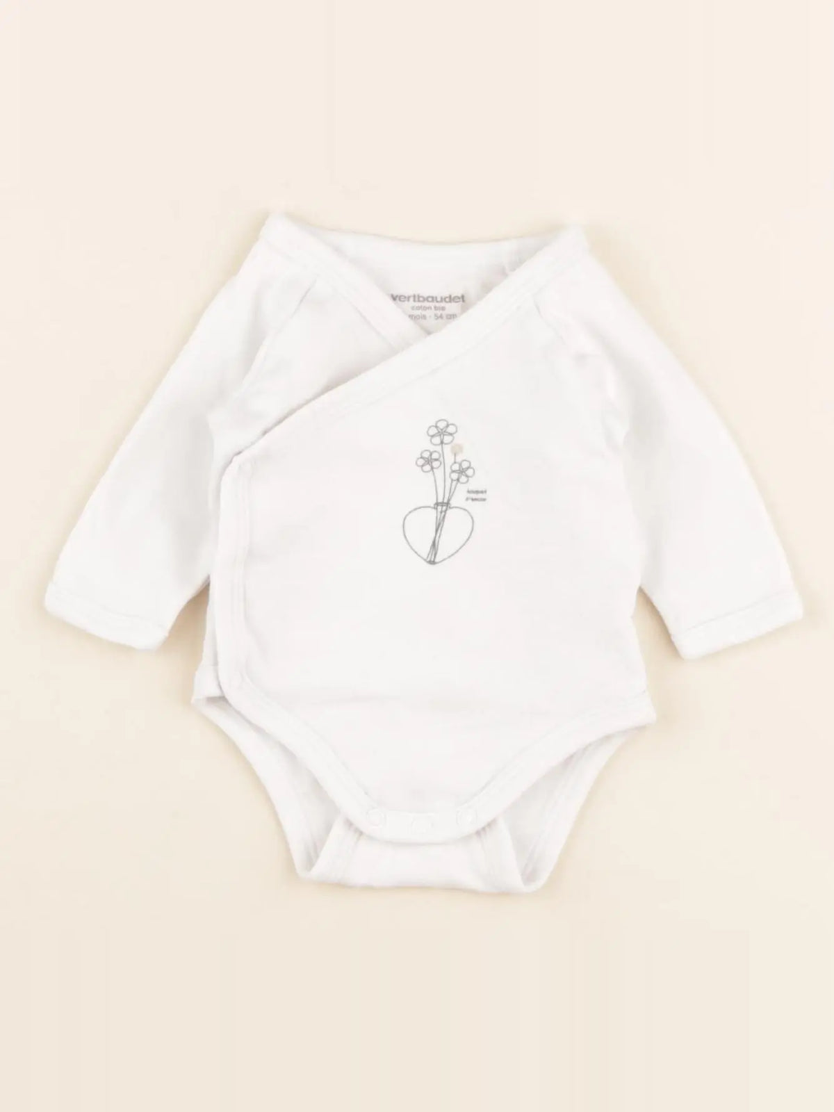Vertbaudet - body blanc - 1 mois