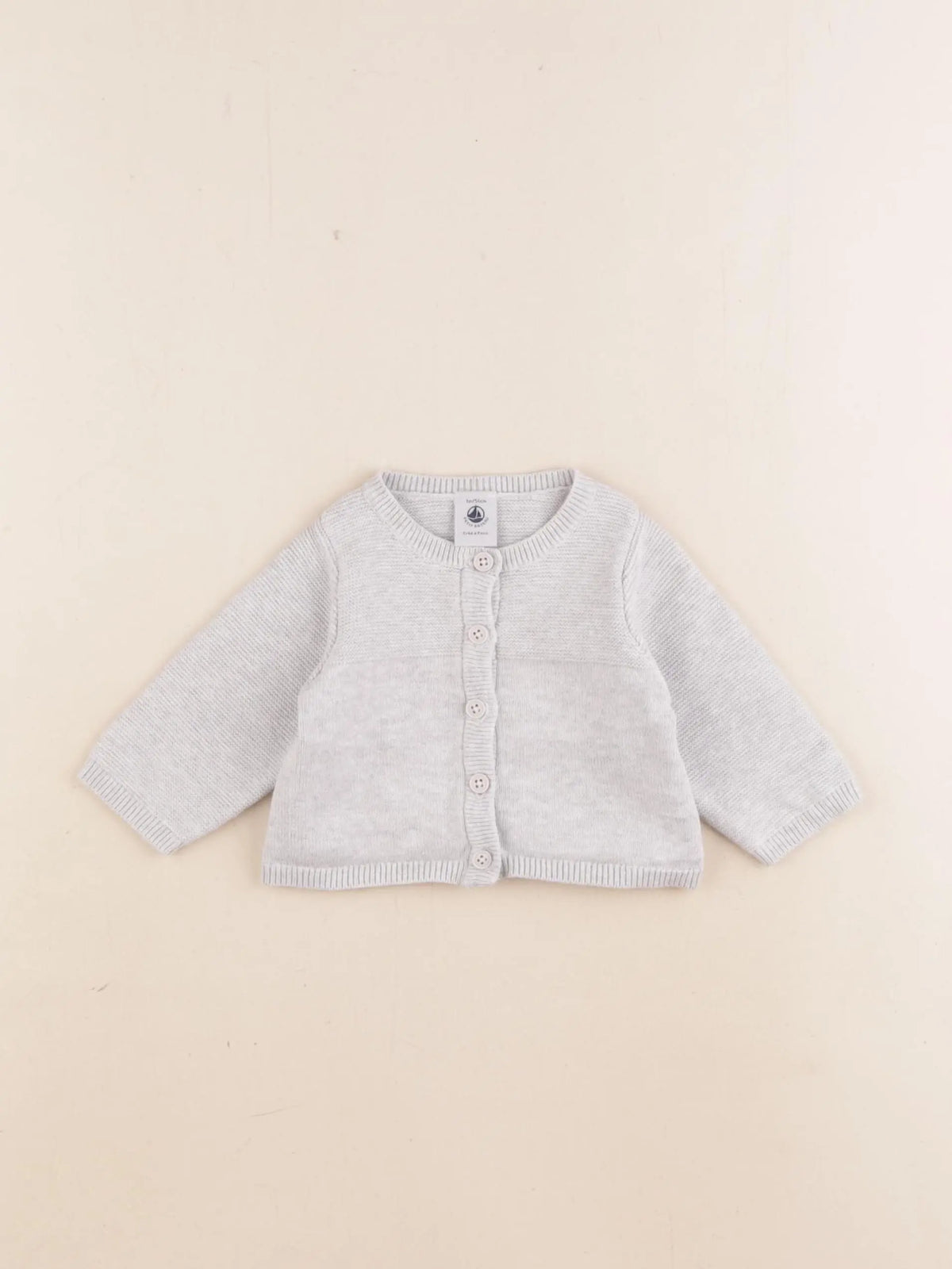 Petit Bateau - gilet gris - 1 mois