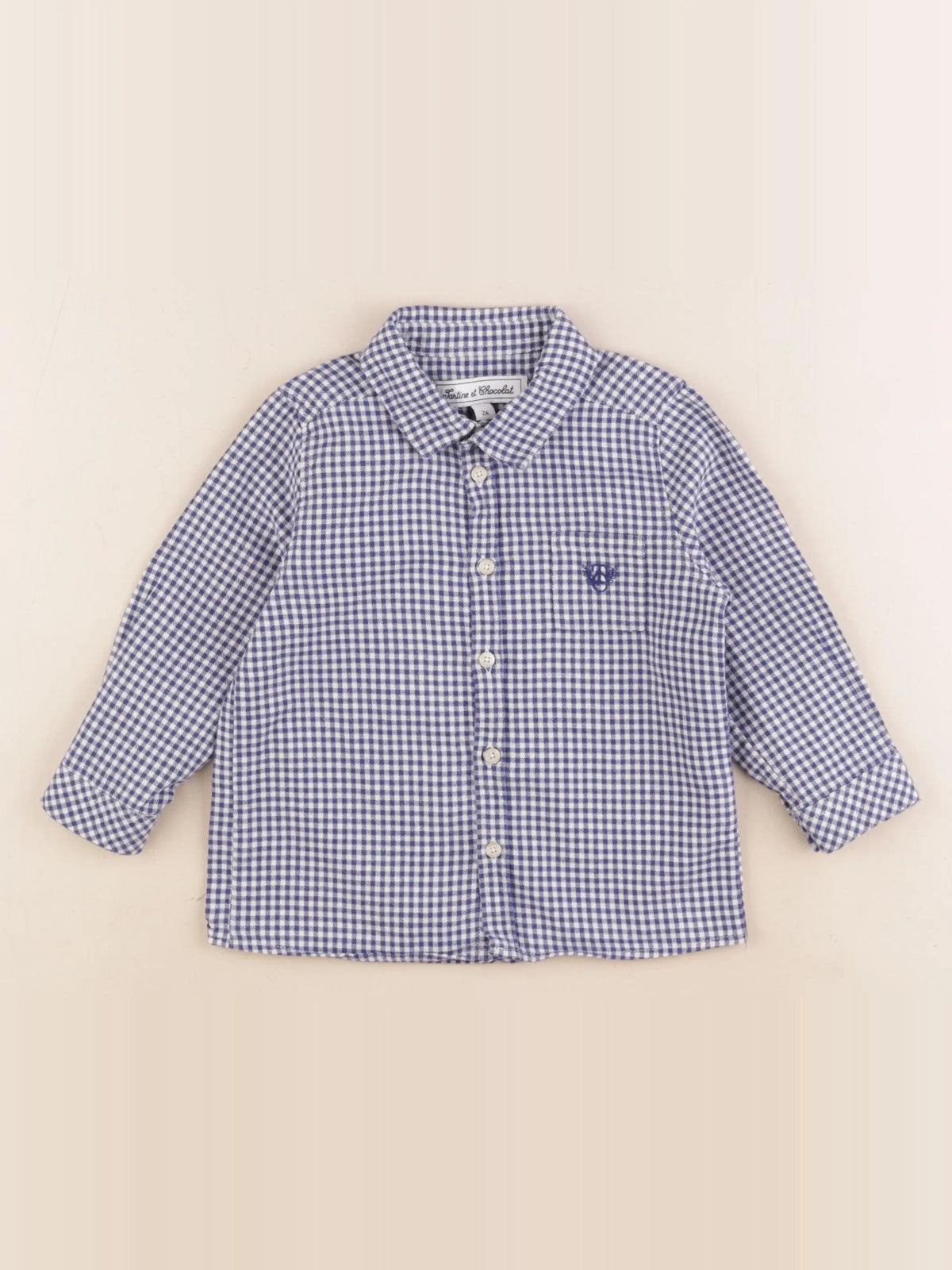 Tartine & Chocolat - chemise bleu, blanc - 2 ans