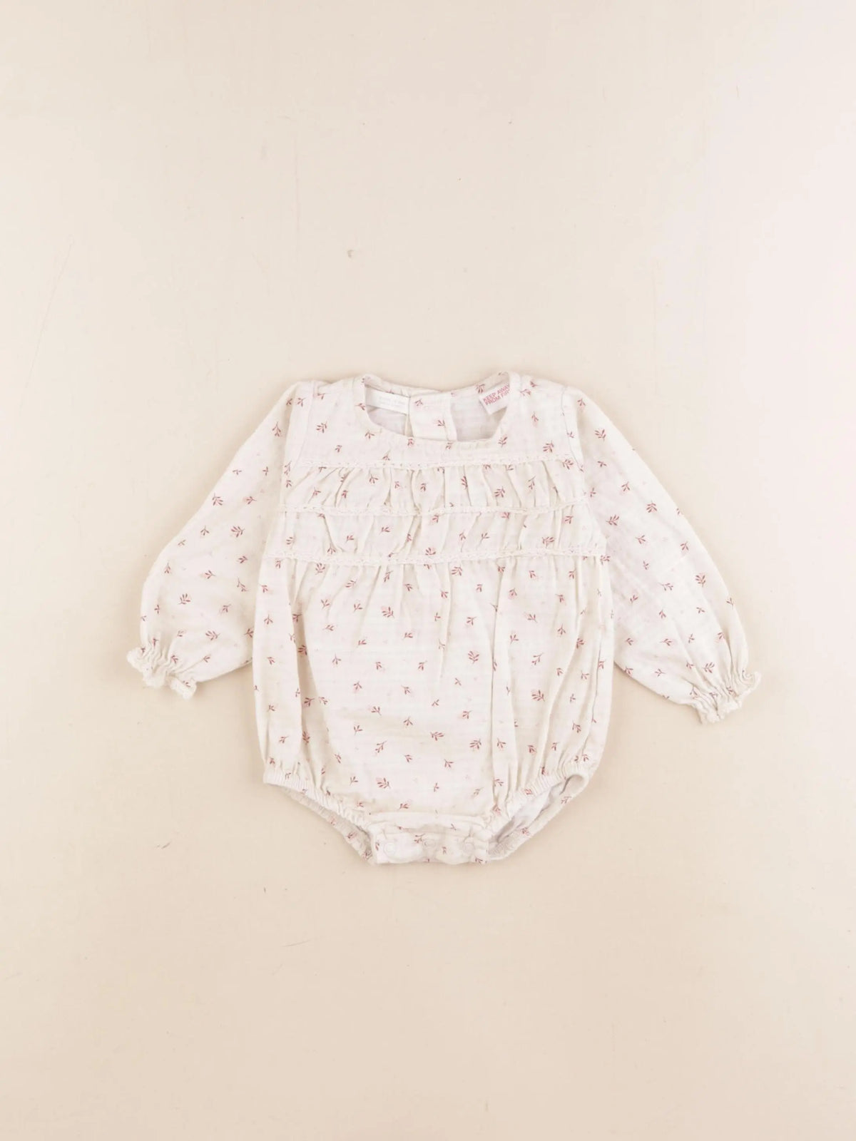 Zara - combinaison beige, rouge - 3/6 mois