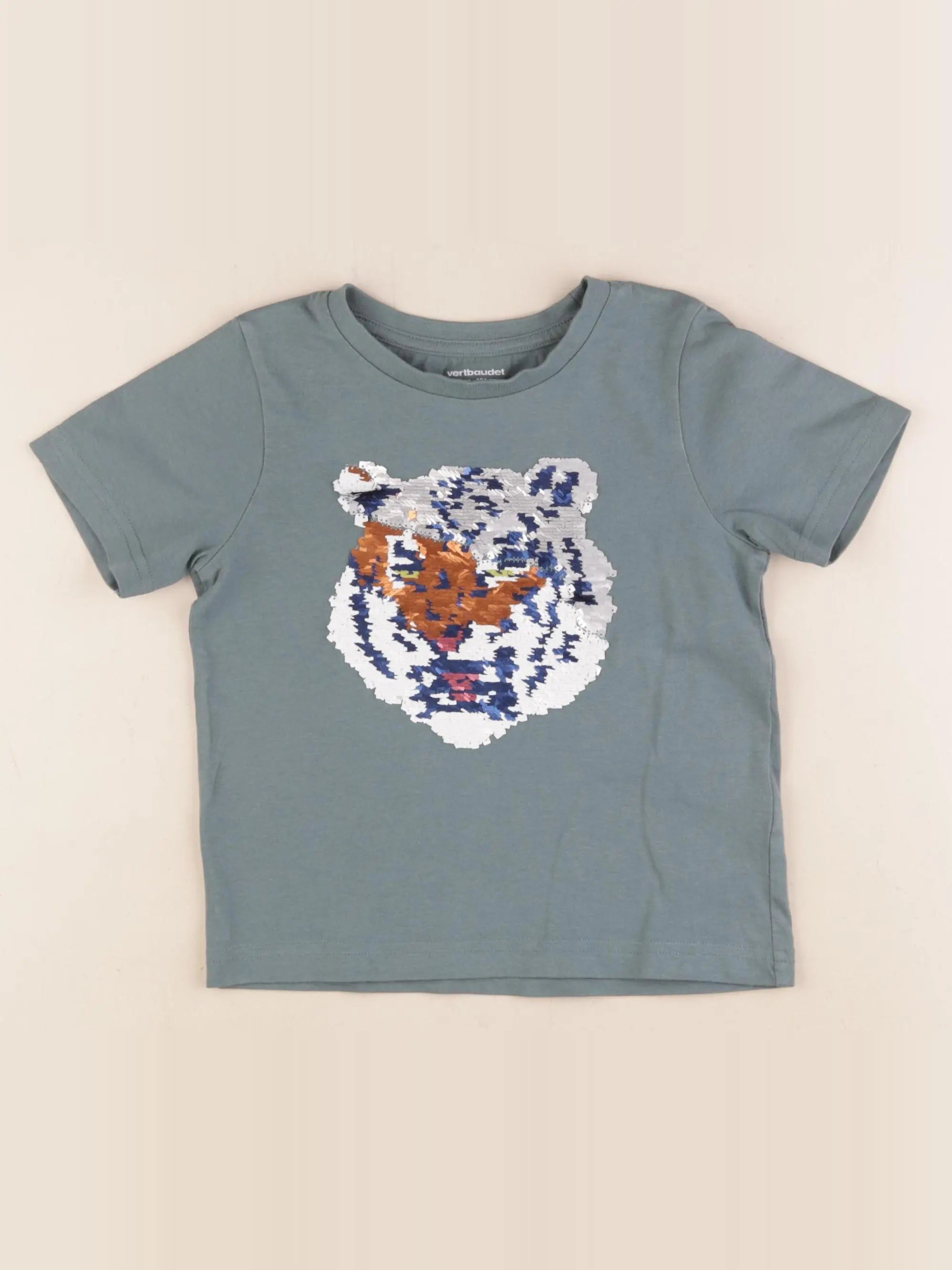 Vertbaudet - tee-shirt vert - 4 ans