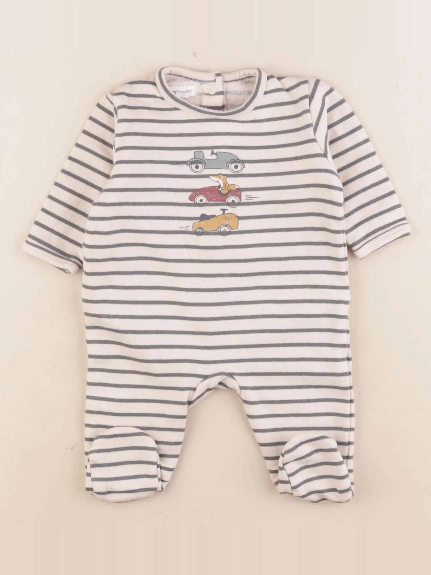 Vertbaudet - pyjama coton beige - 3 mois