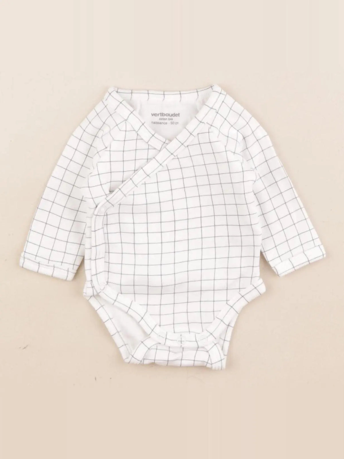 Vertbaudet - body blanc, bleu - 0 mois