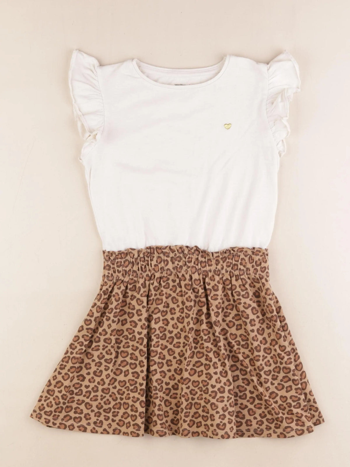 Vertbaudet - robe blanc, marron - 6 ans