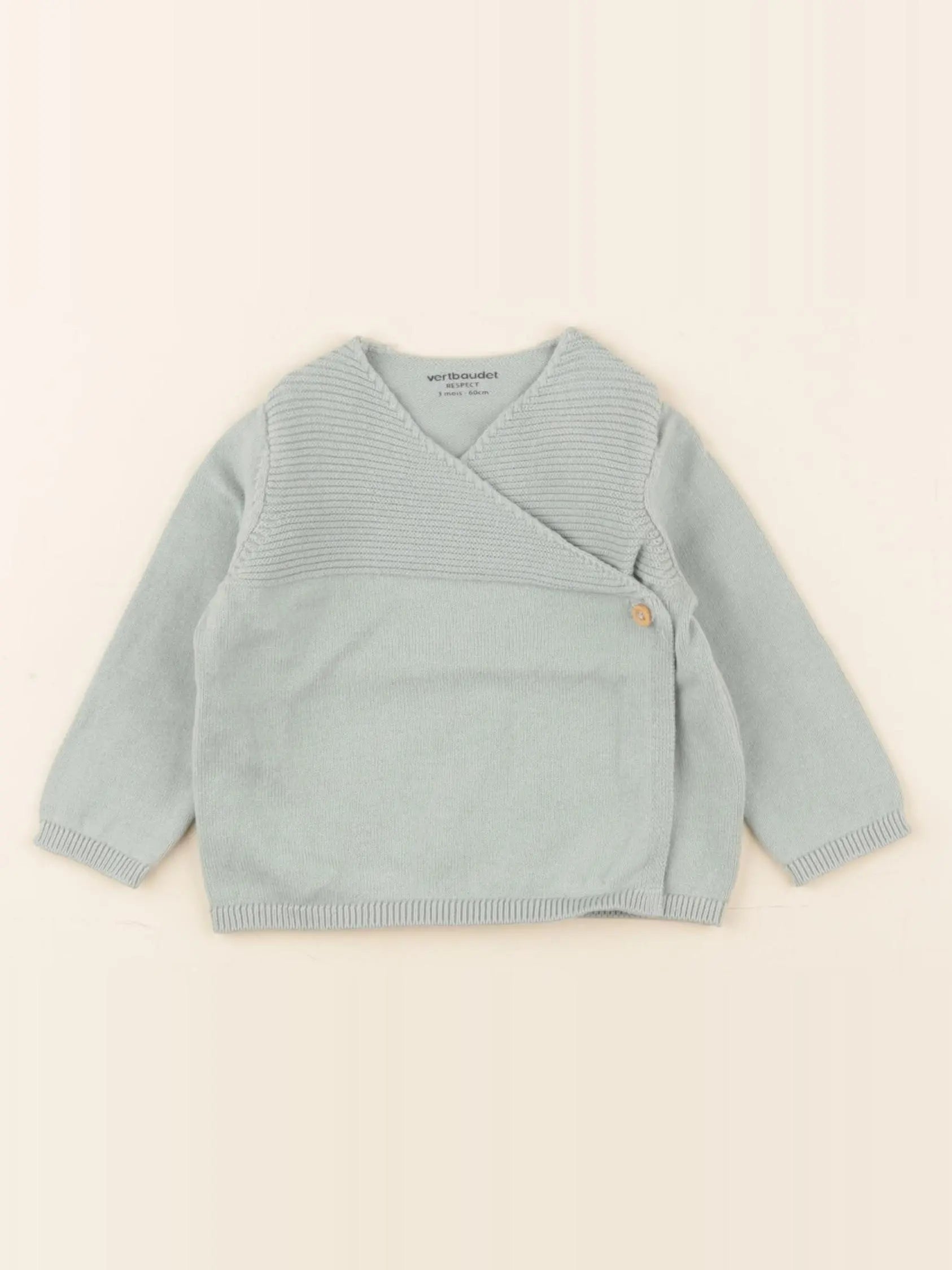 Vertbaudet - gilet vert - 3 mois